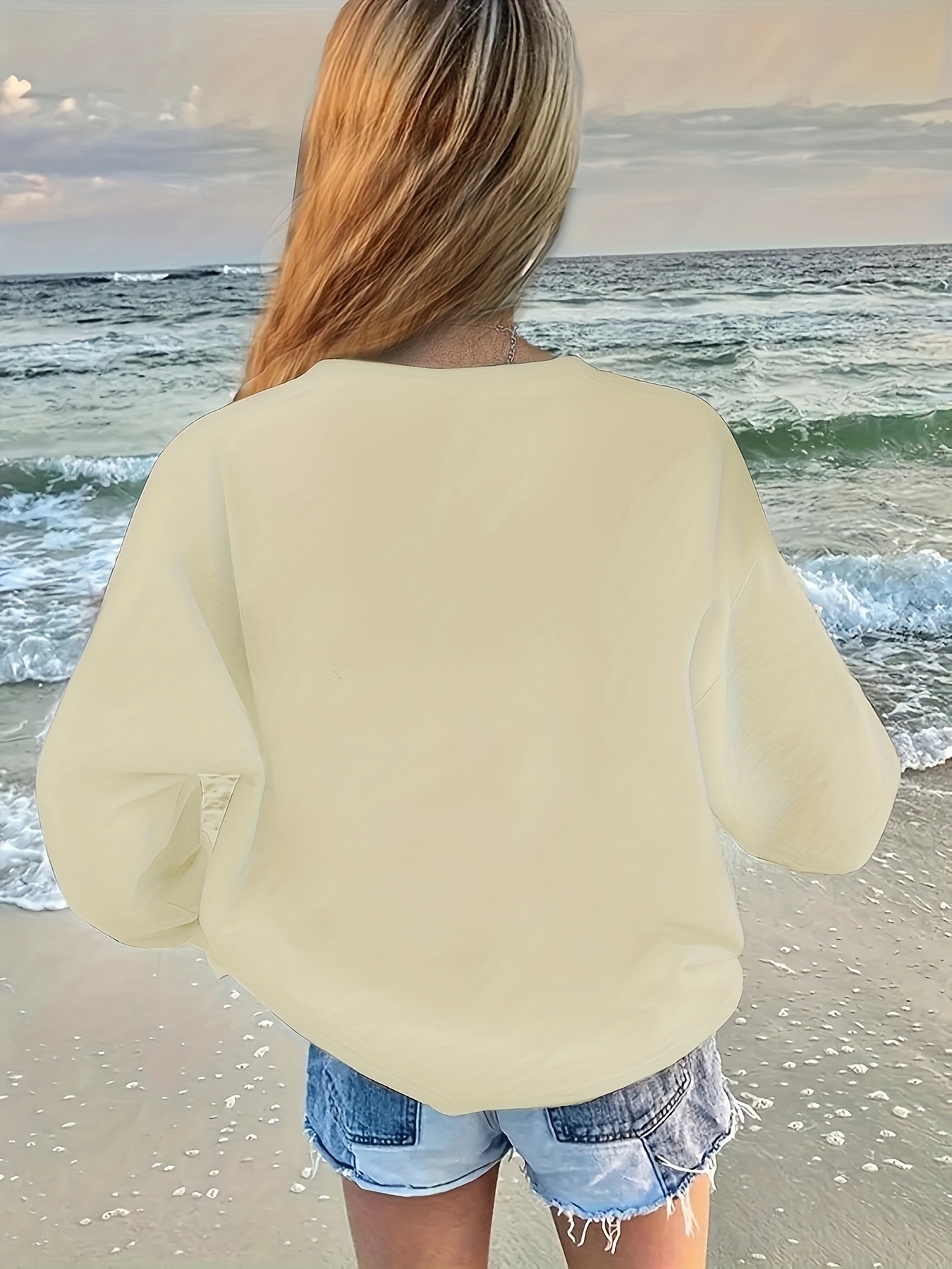 kreativ bokstav e mönstertryck tröja och elastisk - Temu Sweden, image size:800x1067