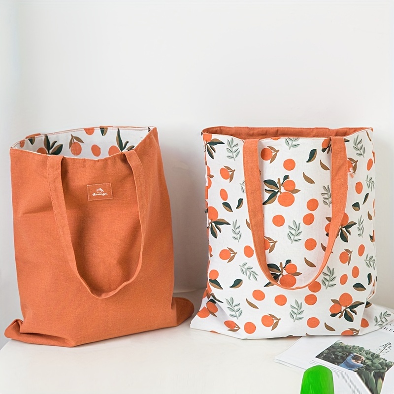 TEMU Double-sided Reusable Tote Bag - Unlined, 40cm/15.7in X 36cm/14.2in