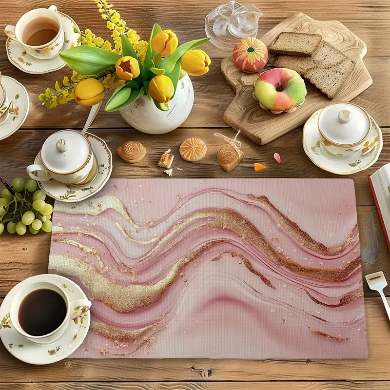 piezas/6 piezas cojines mesa diseño mármol dorado rosa Temu