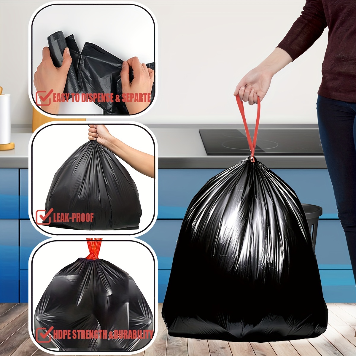 gallon trash bags drawstring Temu
