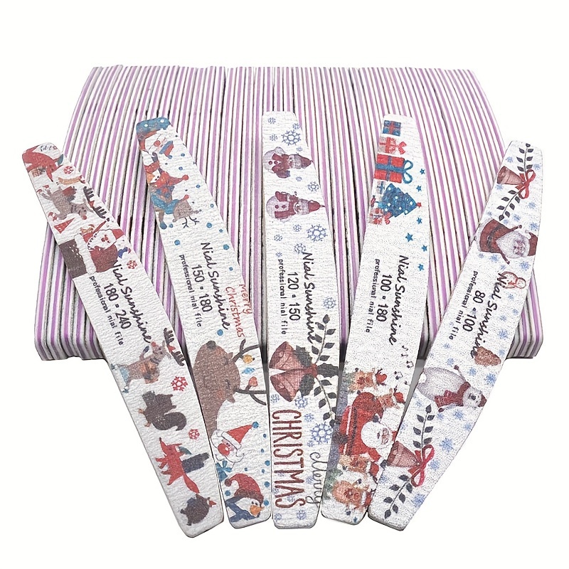Christmas Nail Files and Buffers Set with Mixed Grits