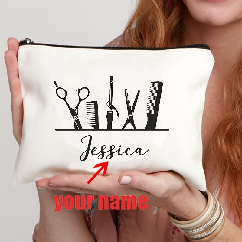 

1pc Personalized Polyester Makeup Bag Pattern - Customizable Organizer For & Toiletries, Unisex-adult, Hairstylist