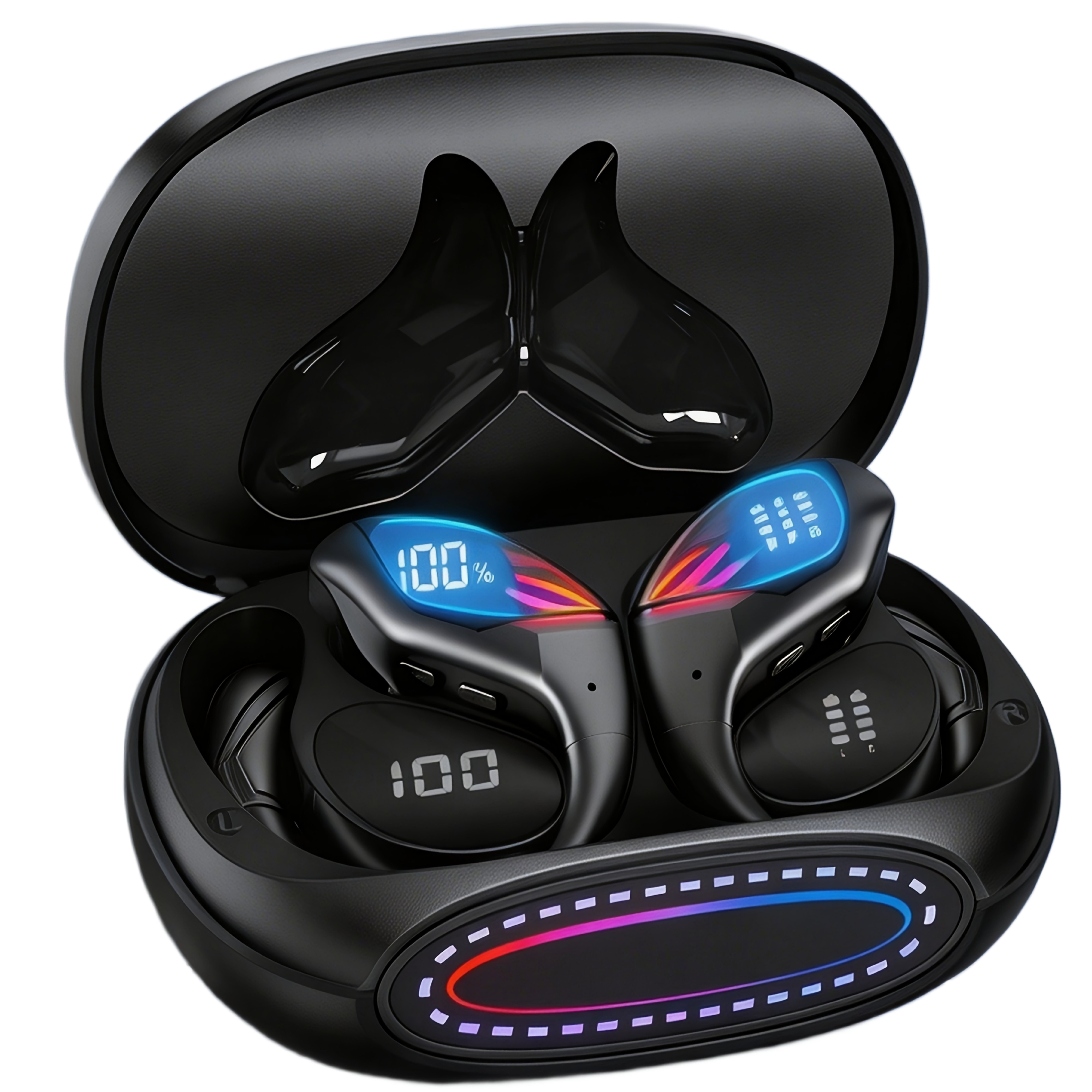 TEMU Genai 2026 New Earhook Wireless Earbuds, 80h Playtime 6.0 Stereo Headphones With 11mm Drivers, Enc Noise Cancelling Mic Hall Switch, Lightweight