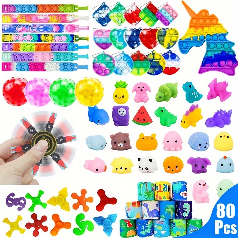 24 Pack Glow Stick Fidget Pop Tubes Sensory Toys Party Favors And