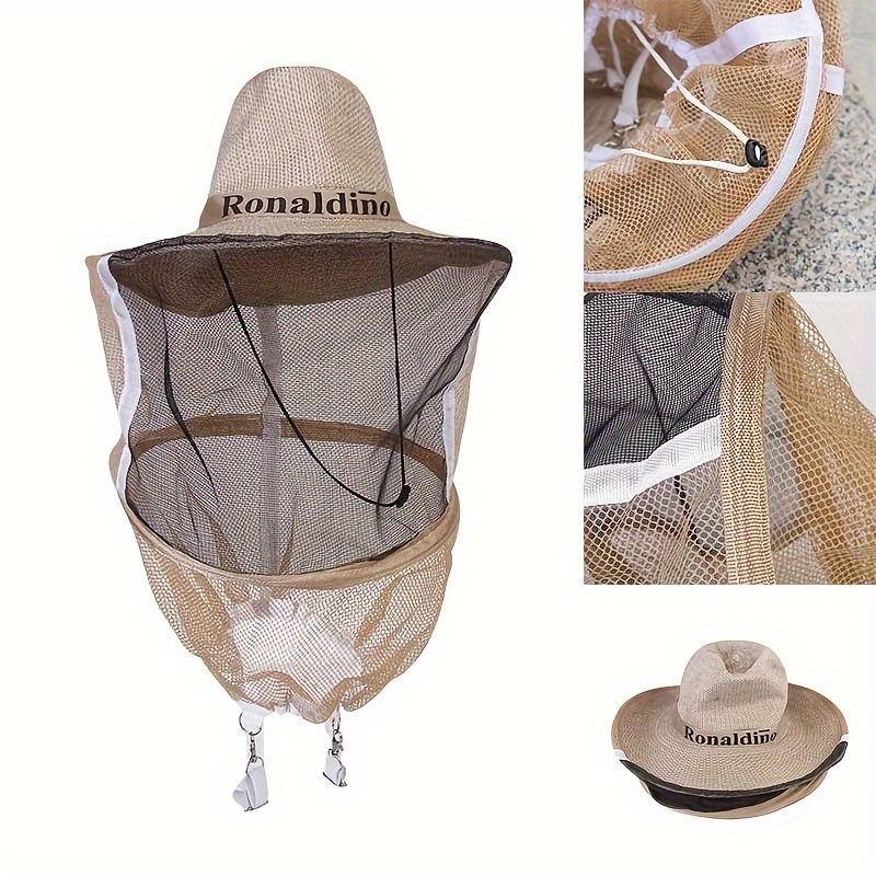 

Khaki Beekeeping Tool Western Cowboy Hat With Button Bee-proof Hat Bee-proof Hat