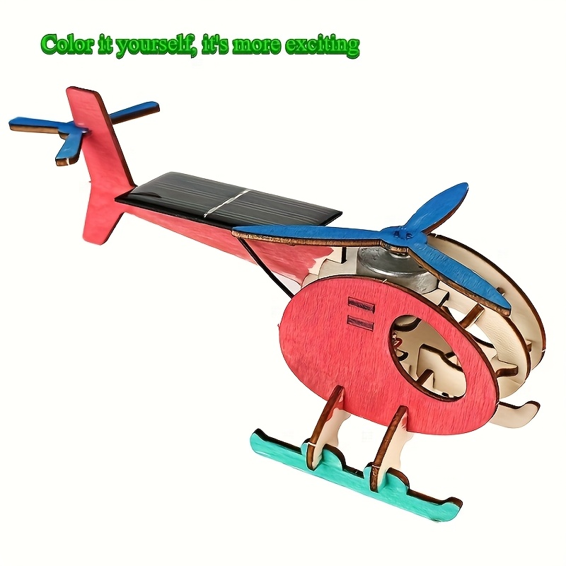 handmade diy solar powered helicopter educational stem toy Temu