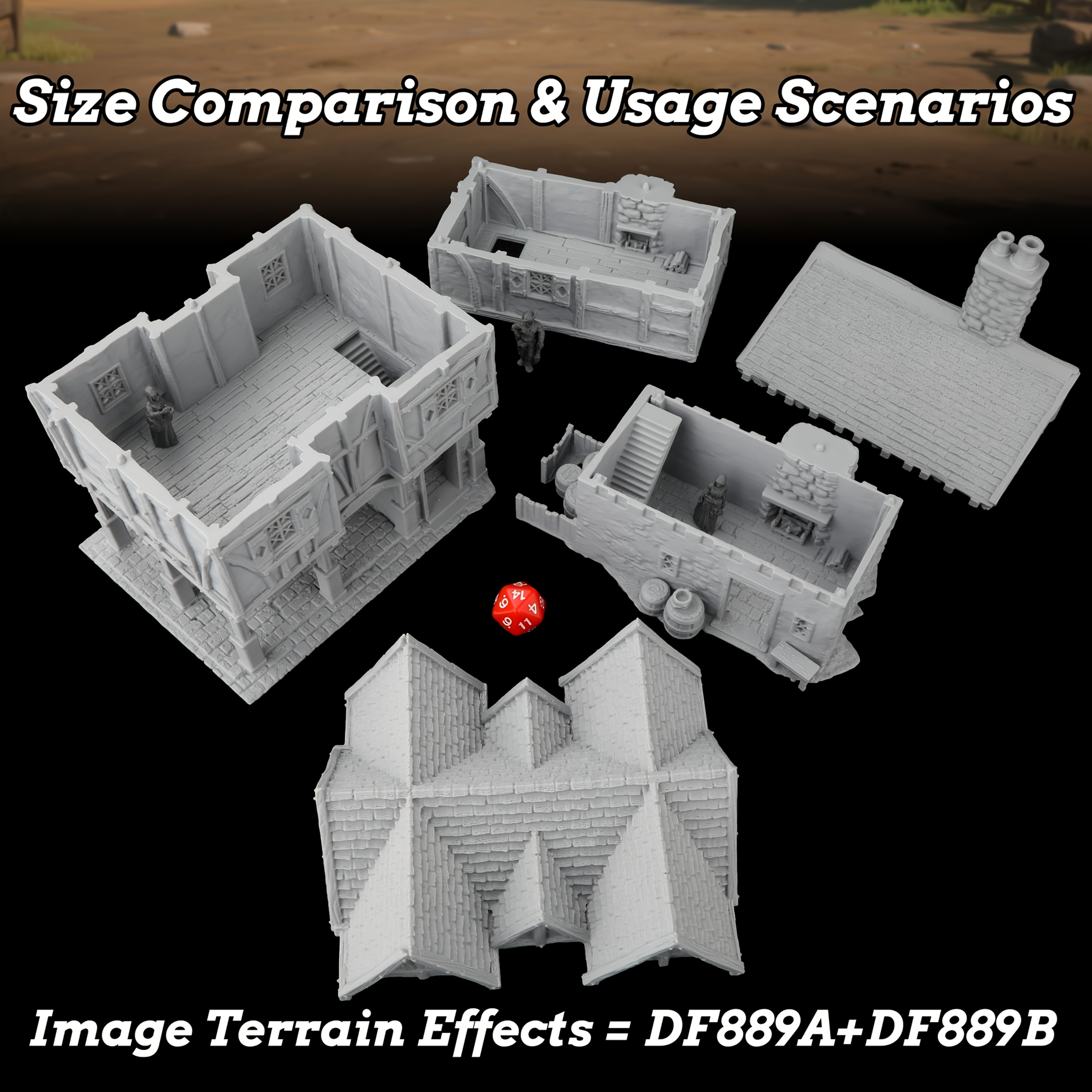 Medieval RPG Terrain, Miniature Shop House Diorama Kit
