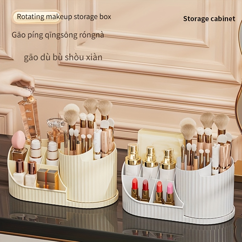 360° rotating makeup organizer and desk caddy – durable plastic storage for brushes, lipsticks, skincare products, stationery – space-saving,   design with elegant   Product details 6