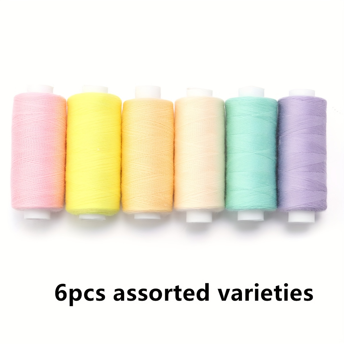 TEMU 6pcs Home Colored Polyester Thread, Sewing Thread, Clothing Accessories, Sewing Thread, Diy Handmade Sewing Materials And Supplies