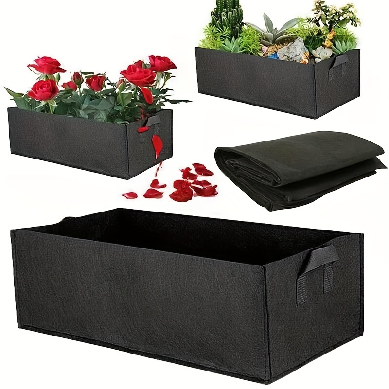 

128 Gallon Heavy-duty Fabric Planting Bags - Black Garden Planters With Handles For Vegetables, Herbs, And Seedlings, Indoor/outdoor Use, & Lightweight Design, Seeds For Planting