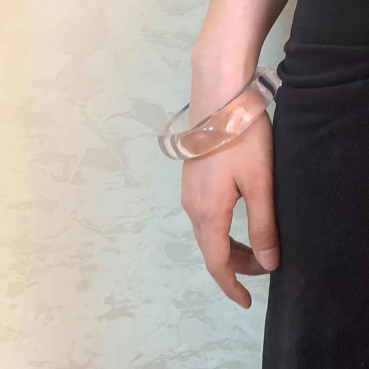 Geometric Shape Transparent Acrylic Resin Bangle Fashion Niche