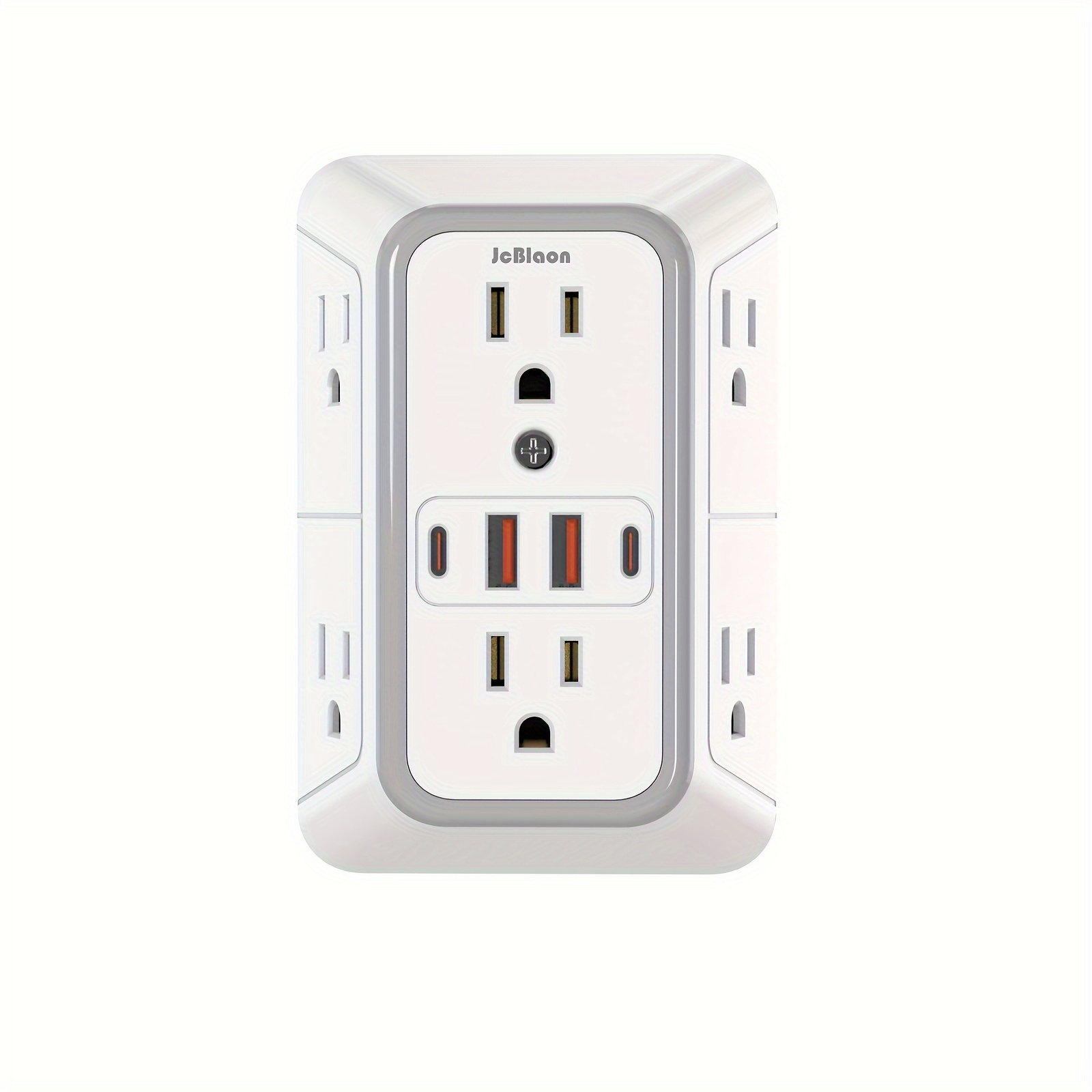 

Jcblaon 6-outlet Protector With 4 Usb Ports - Wall Charger For Home, Office, Travel | Multi Plug Design Protector With Usb Ports Protector Power Strip With Usb Ports