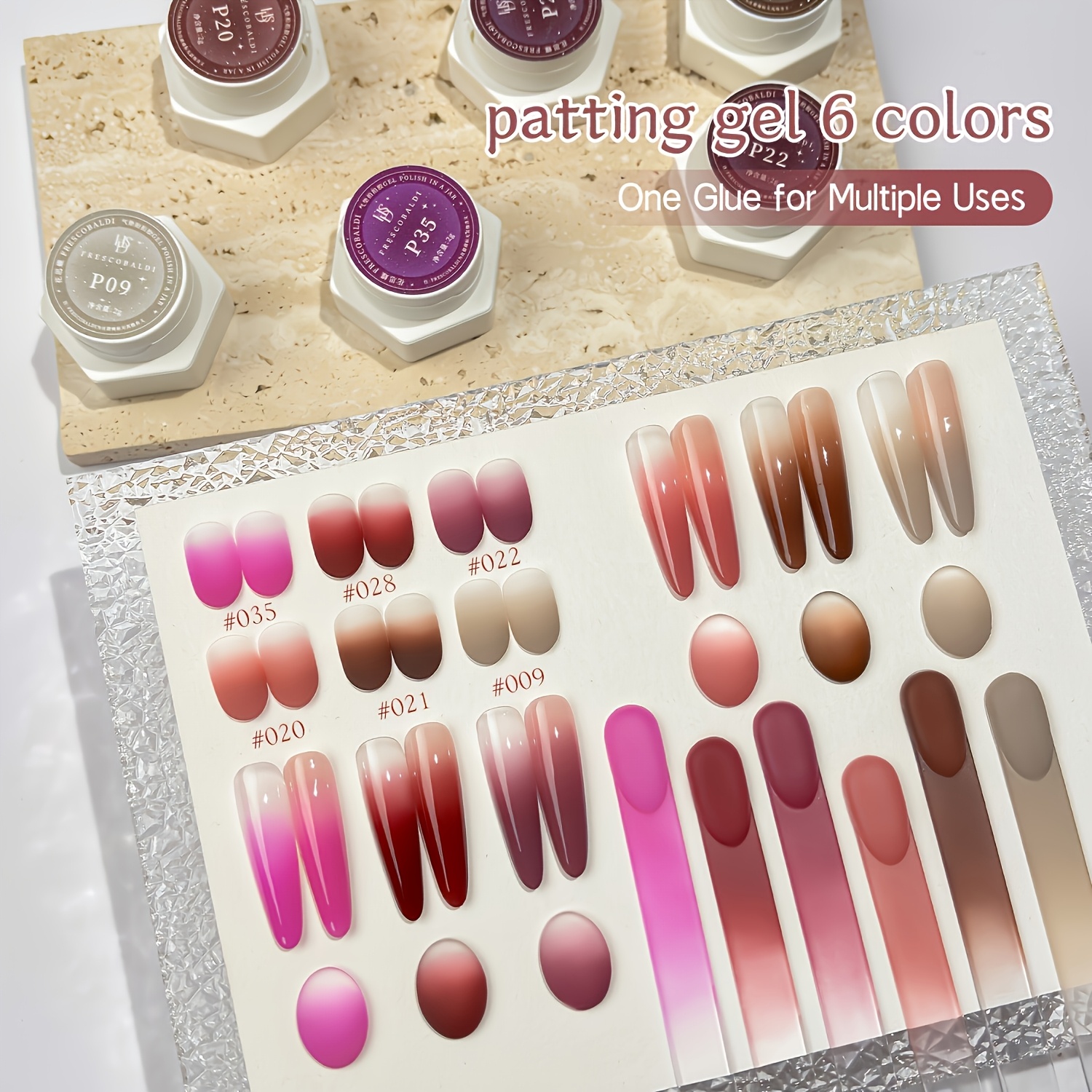 Air Cushion 6pcs --- 2026 New Nail Cushion Open And Pat, Delicate Powder, The For Women's Nail Art