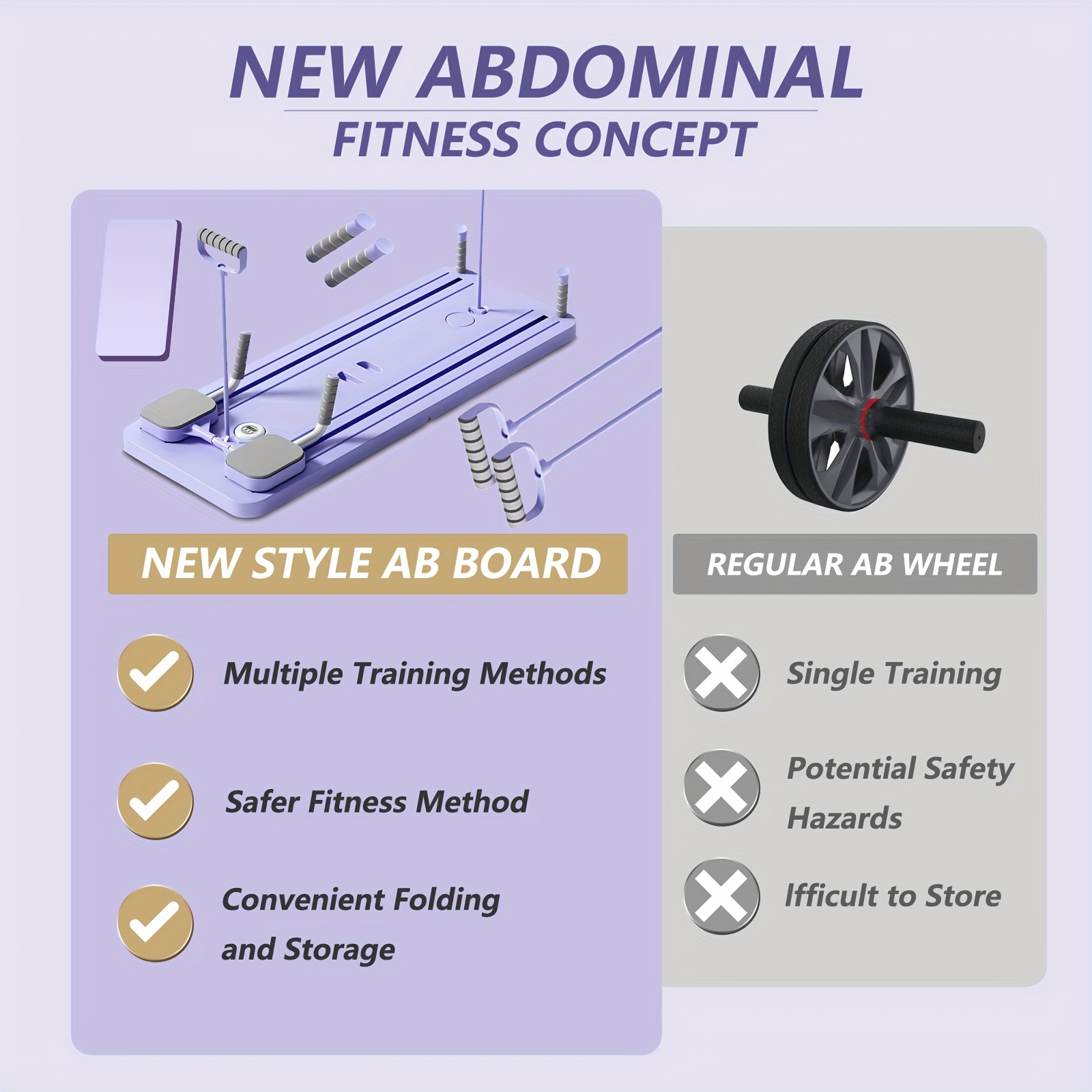 5 in1 pilates board for home foldable reformer machine pilates equipment foldable reformer pilates machine for home workout multifunctional ab exercise board purple details 1