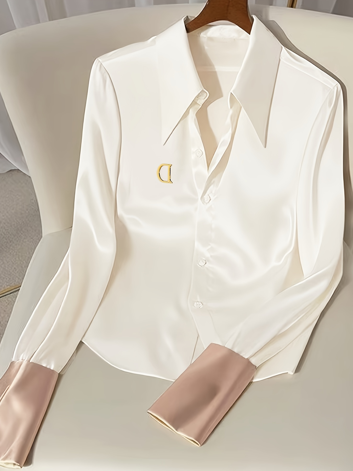 chemise en satin à manches longues femmes Temu Switzerland