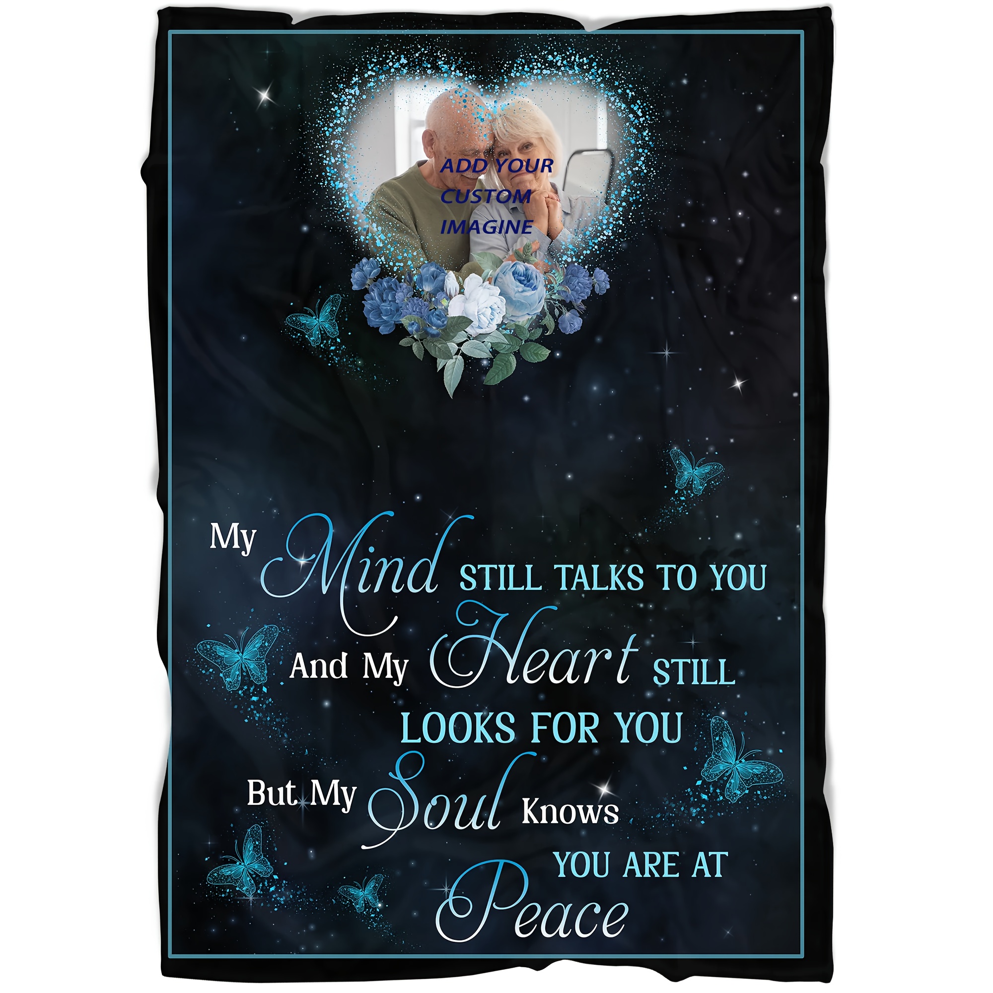 

Custom 50"x40" Remembrance Blanket: , Single-sided Printed, Cozy Custom Photo Blanket For Home Office, Lunch , Or As A Gift