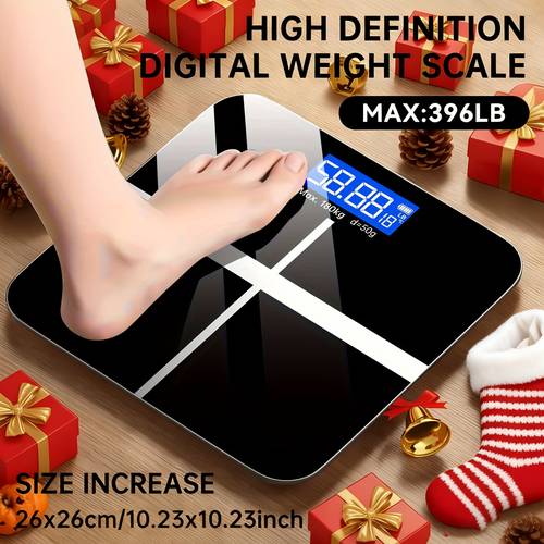 Weight ScaleHigh-precision Electronic Scale, 400-pound Digital Bathroom Scale, Large Backlit LCD Display And Temperature Display Type-C Charging Included Ultra-wide Platform ( to Or ) Automatic , Holiday Gifts