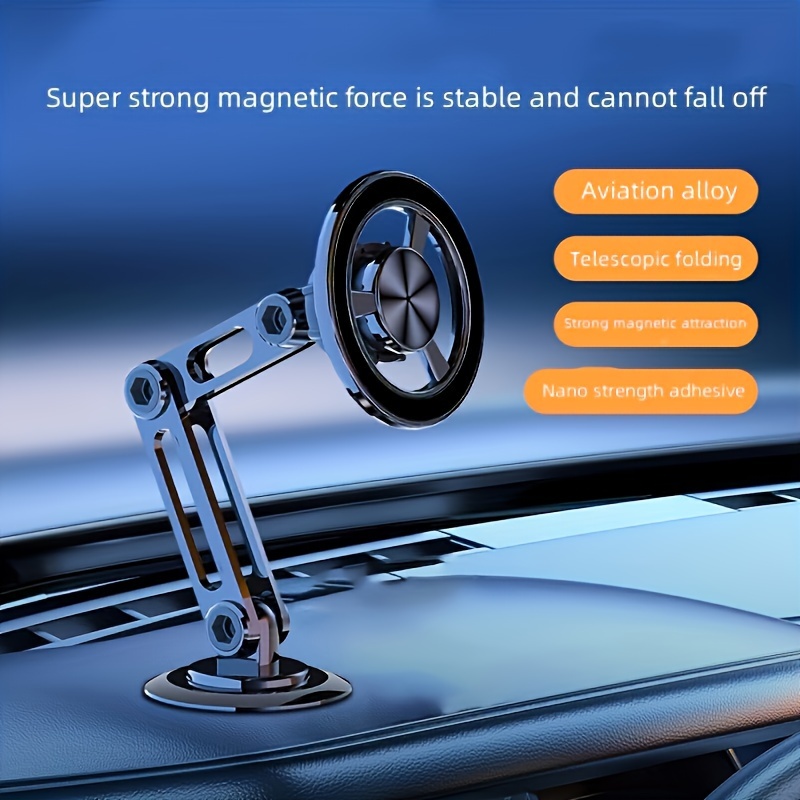 

360° Rotatable Magnetic Phone Mount - Aluminum Alloy Car Vent Holder For Gps & Smartphones, Adjustable & Flexible