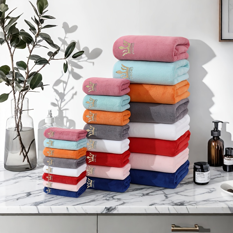 10pcs Ultra-Soft Coral Fleece Towel Set, Microfiber Bath Towels – 4pcs 35 x 35cm Wash Cloths, 4pcs 42 x 70cm Hand Towels, 2pcs 70 x 140cm Bath Towels – Quick-Dry, Fast-Absorbing & Lightweight for Home, Hotel, Spa, Outdoor Fitness, and