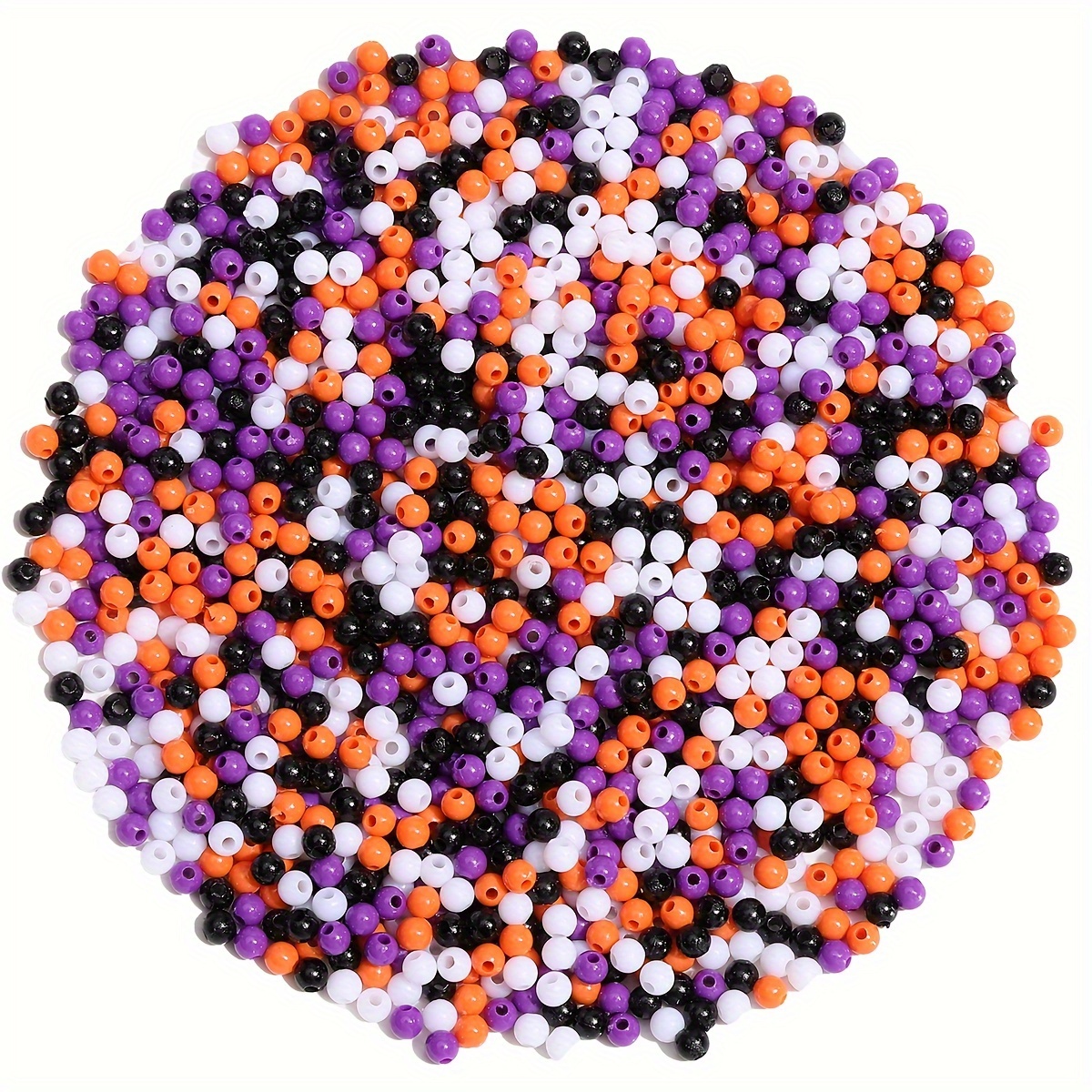 

Craft Beads - 1200pcs 4mm Acrylic Spacer Beads In Orange, Purple, Black & White For Diy Jewelry Making, Bracelets, Necklaces Beads For Jewelry Making Beads For Bracelets