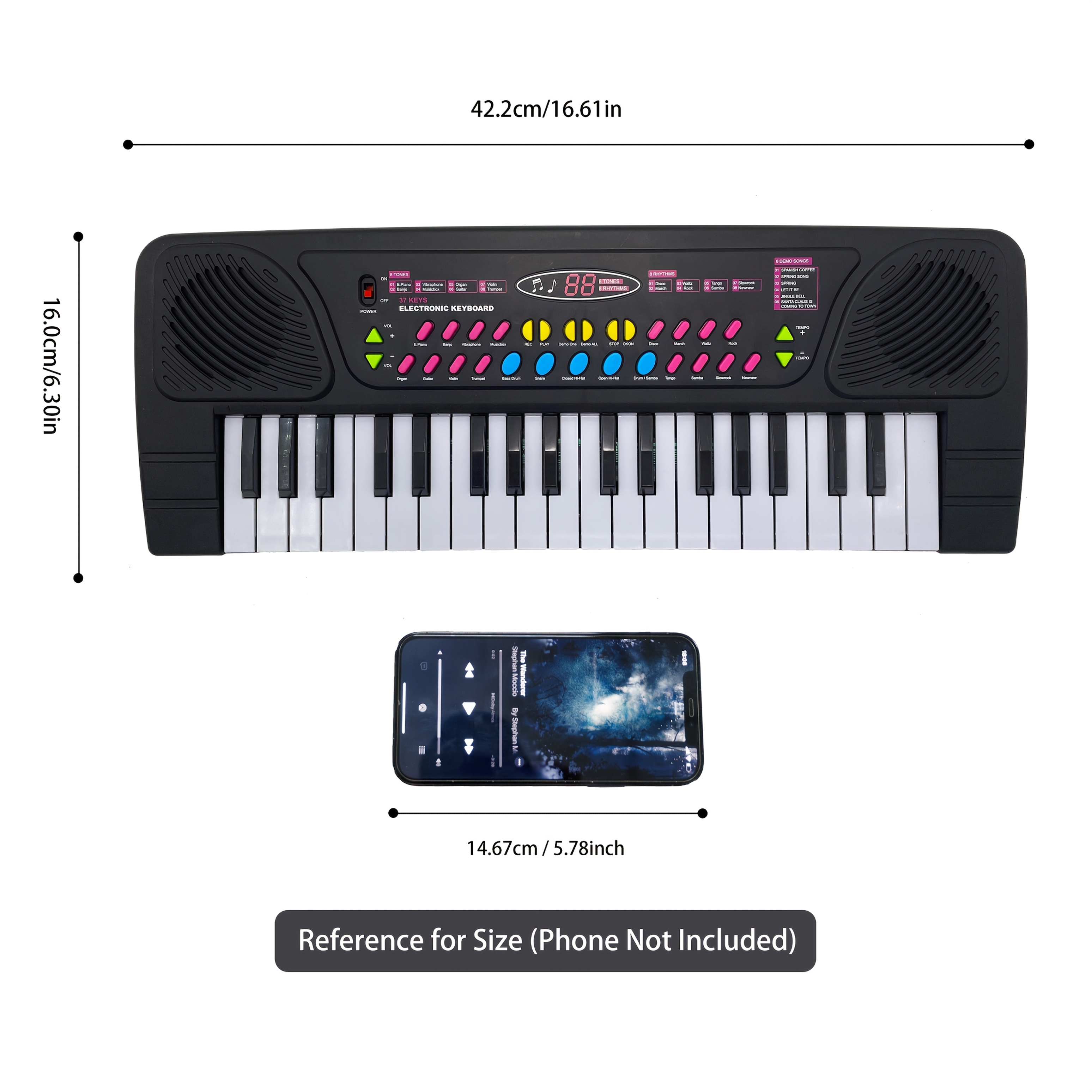 37-Key mini Portable Electronic Keyboard/Piano for Kids/Youngsters Boys & Girls with Microphone USB Christmas/Birthday Educational Gift, Kids Musical Instrument, Compact Electronic Keyboards, Recording Microphone Included, Adjustable Tuning, Holiday