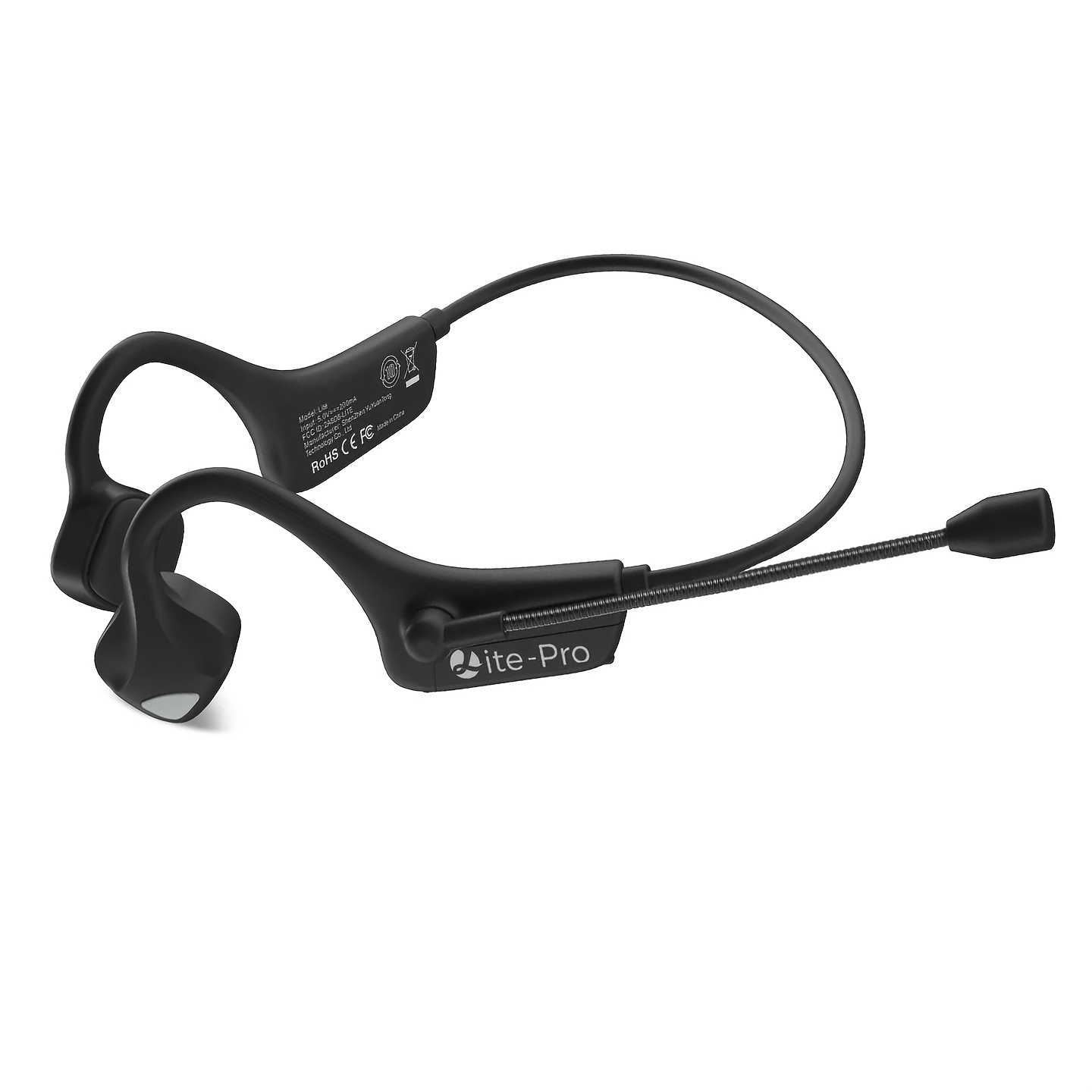 TEMU Bone Conduction Headphone With Mic Easy To Talk Wireless Earphone Real Bone Conduction Earphone Noise Cancelltion Adjustable Microphone Foldable