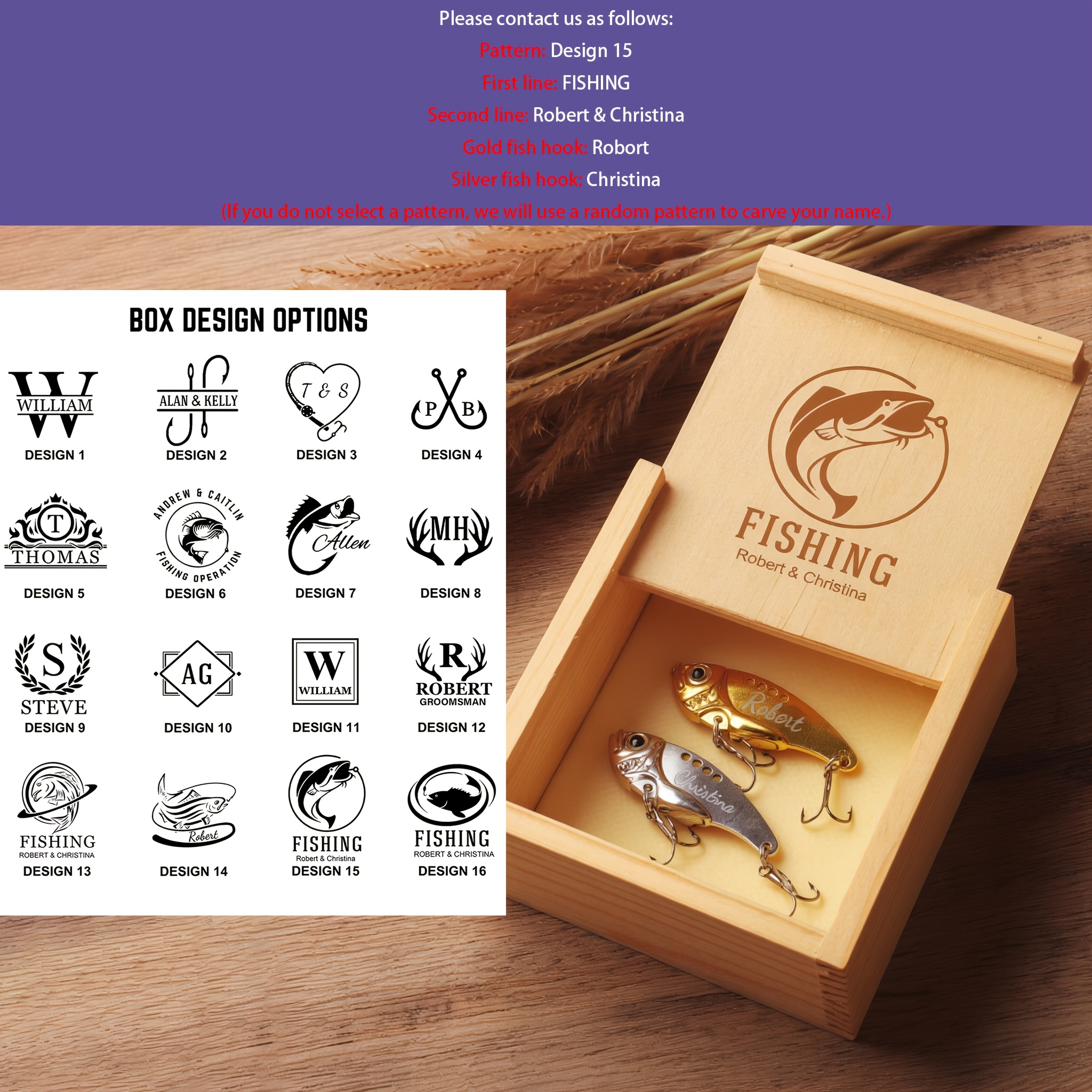 TEMU Personalized Engraved Fishing Lures, Custom-made Fishing Lures, A Fishing Gift For Dad, Uncle, Husband, Fishing Presents, Father's Day Gifts