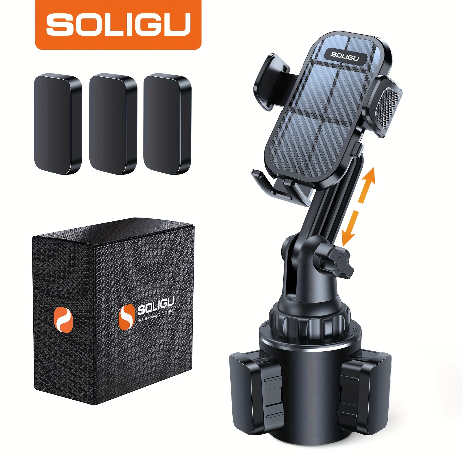 

Soligu 360° Rotating Cup Phone Holder, No Shaking, And Retractable Car Phone Holder, Phone, Universal Car And .