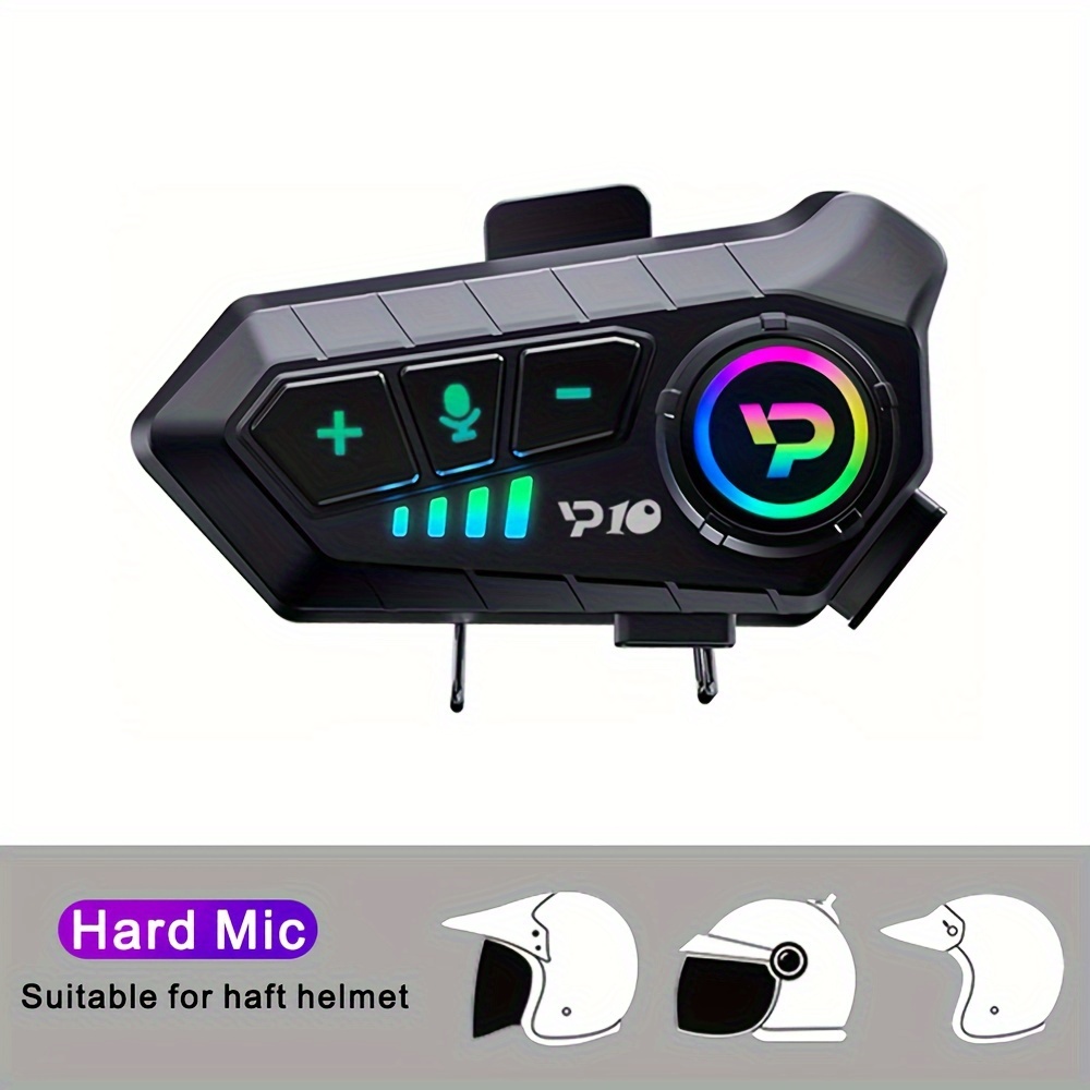 Auriculares Inalámbricos para Casco de Motocicleta 5.3, Reproductor de Música Inalámbrico, Batería Recargable de Polímero de Litio, Equipo de Motocicleta, Adiciones para Auriculares