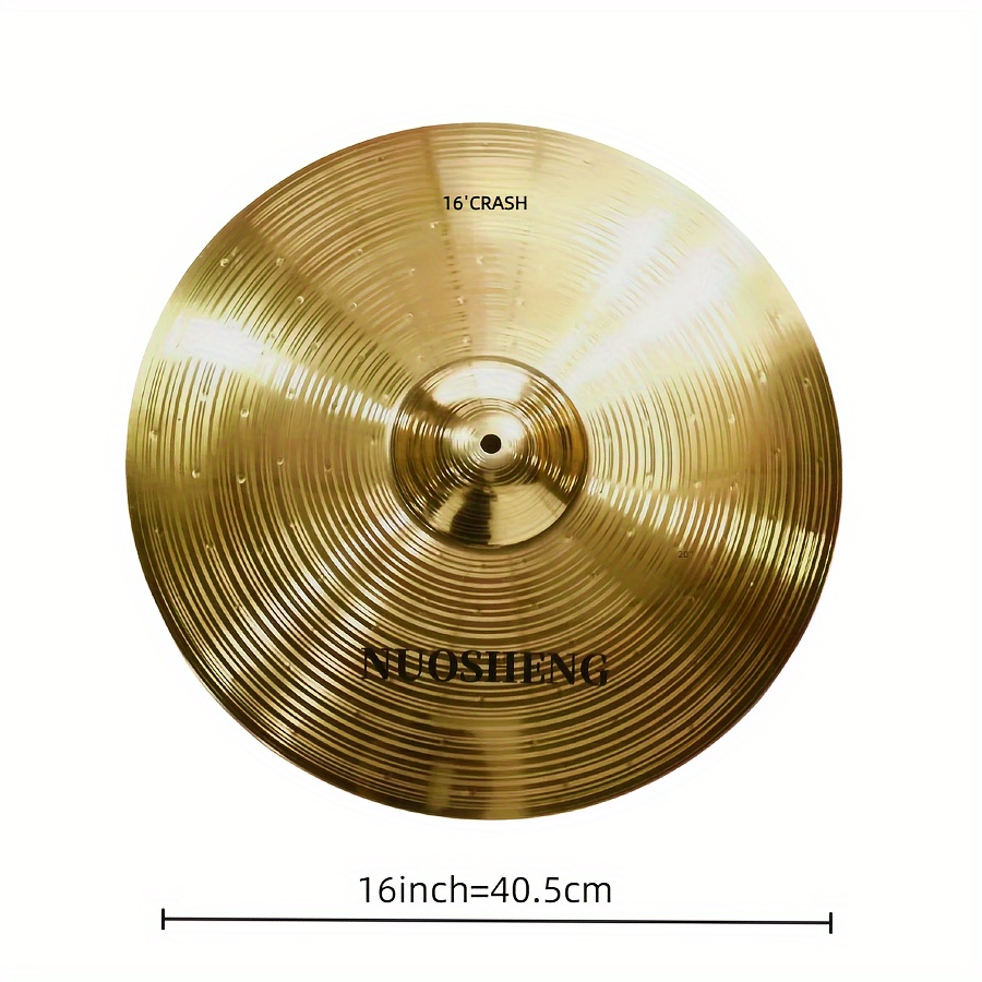 TEMU Nuosheng 16-inch Crash Cymbal For Drum Set - High-quality Brass Percussion Instrument With