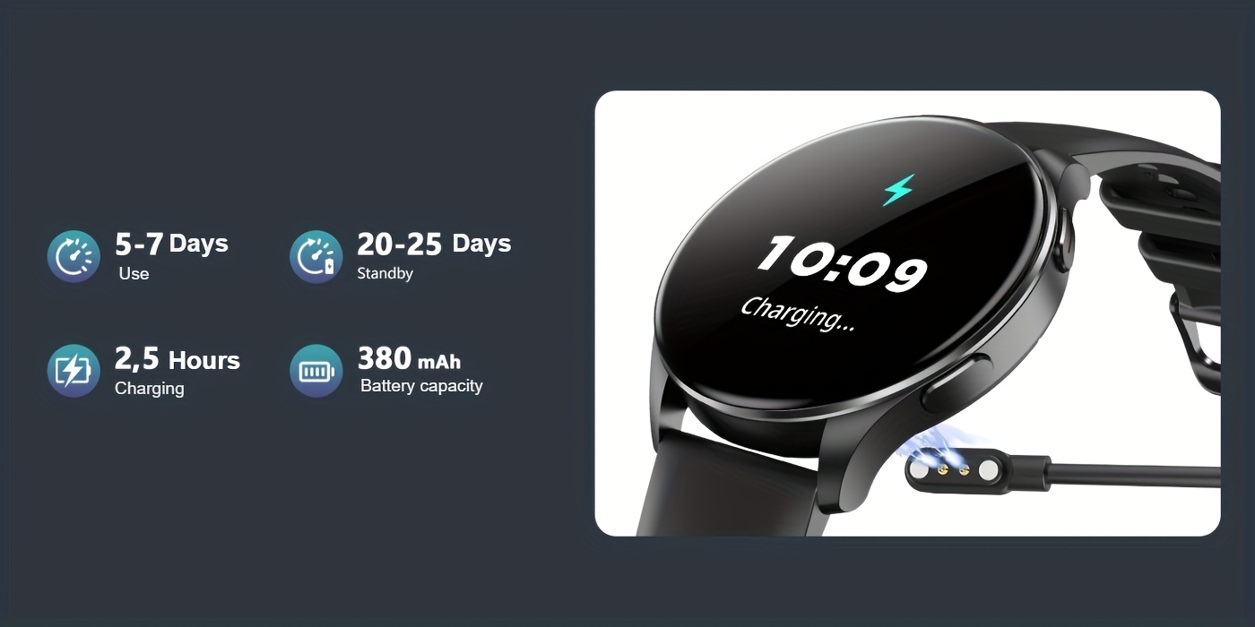 Montre Connectée pour Hommes et Femmes - Répond/Appelle, Suivi de Fitness avec 100+ Sports, Moniteur du Sommeil, Montre Intelligente Sans Fil, Horloge Électronique Sportive Course à Pieds, Compteur Pascal, Cadeau Idéal Parents Amis