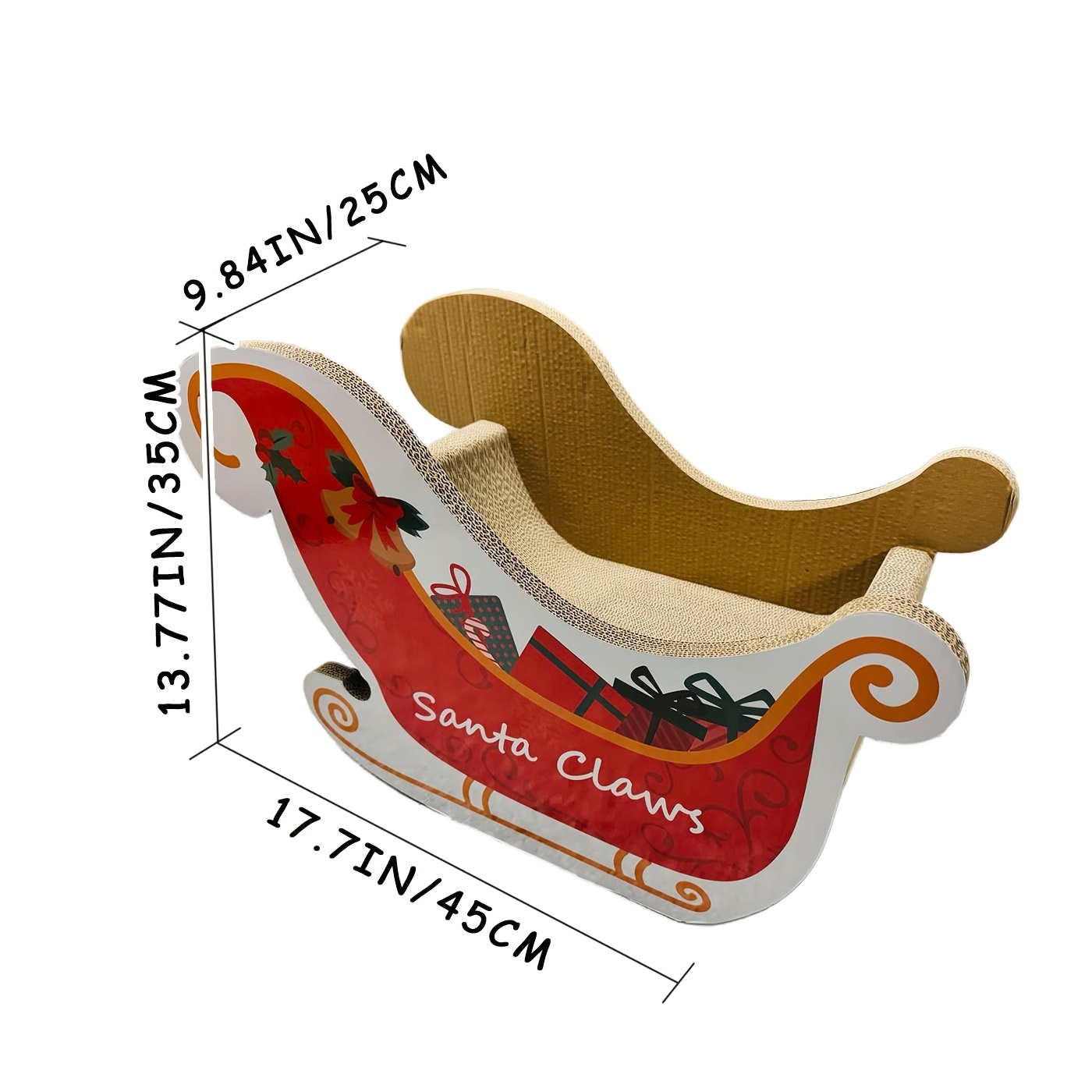 christmas cat scratcher easy to assemble cardboard for festive home decor 3