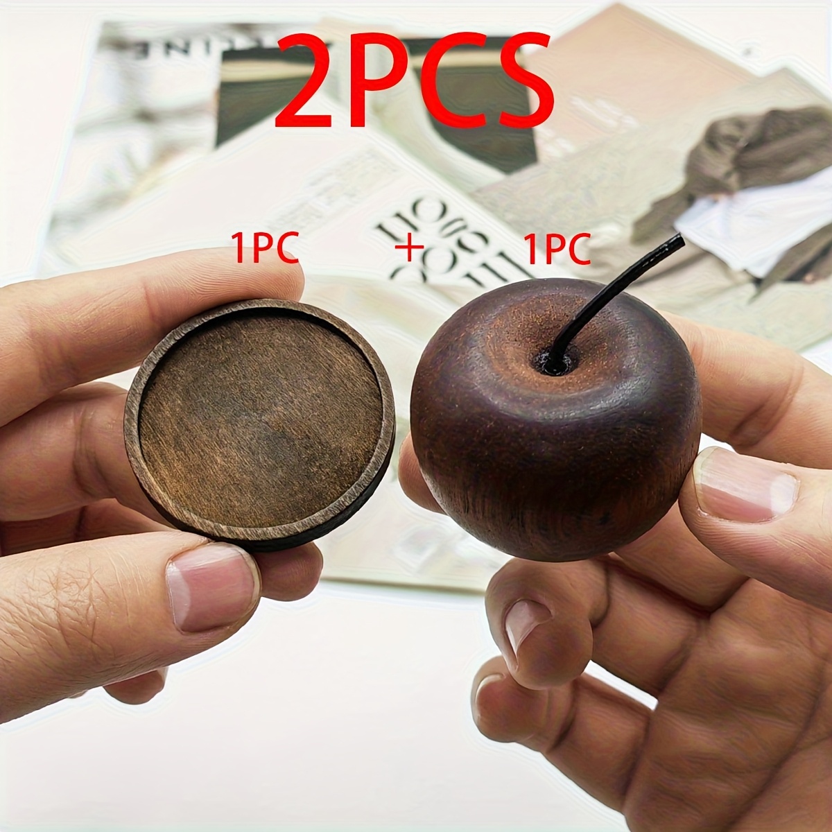 Image of 2pcs Set (1-set) Natural -shaped Diffuser - Mini Essential Oil Diffuser With Tray, Retro Plant-themed Desktop Decor For Home/office/car, No Electricity/sensors, Gift Idea, For & Pets