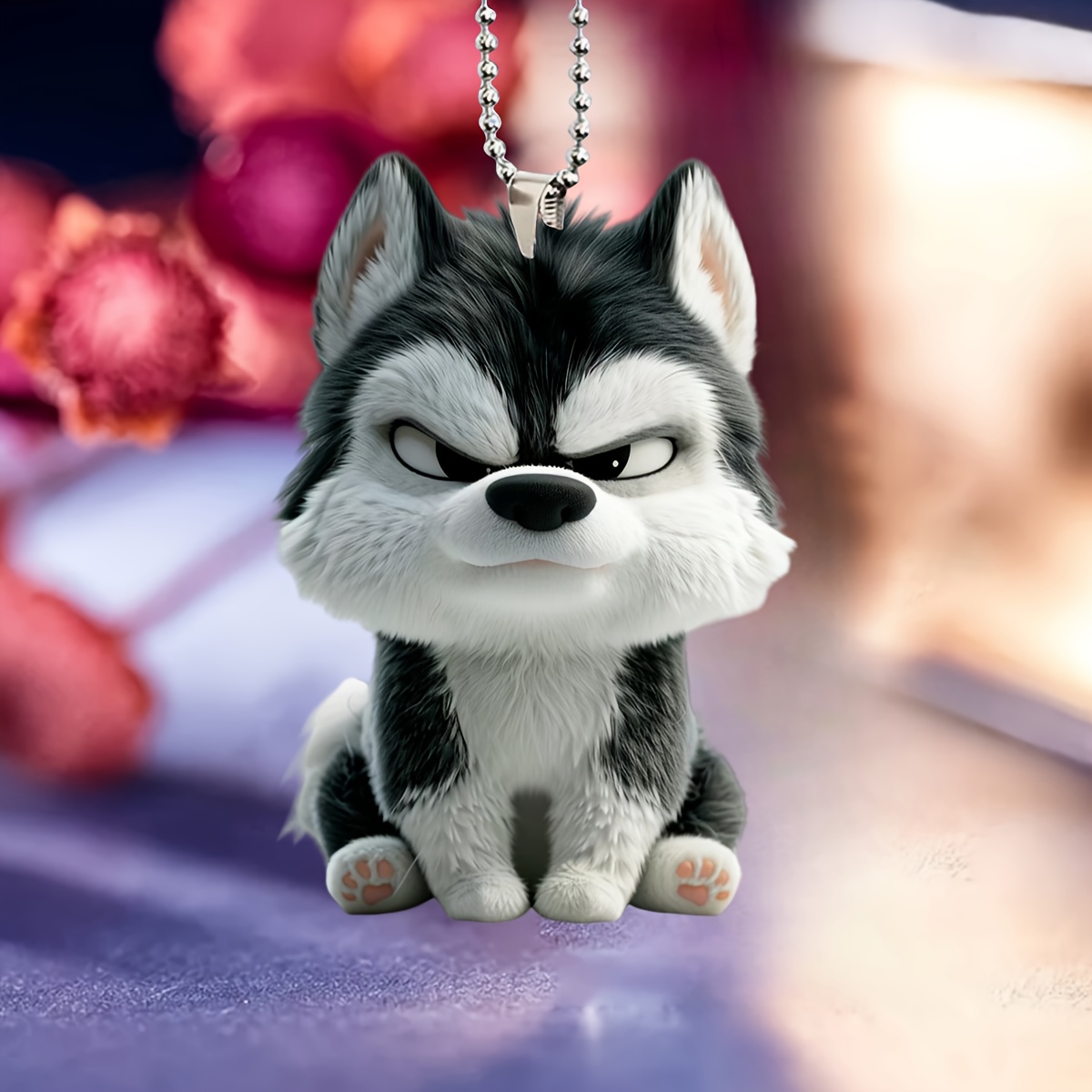 

3d Husky Keychain - Acrylic Car Ornament - 7.8cm X 4.7cm X 1.85in