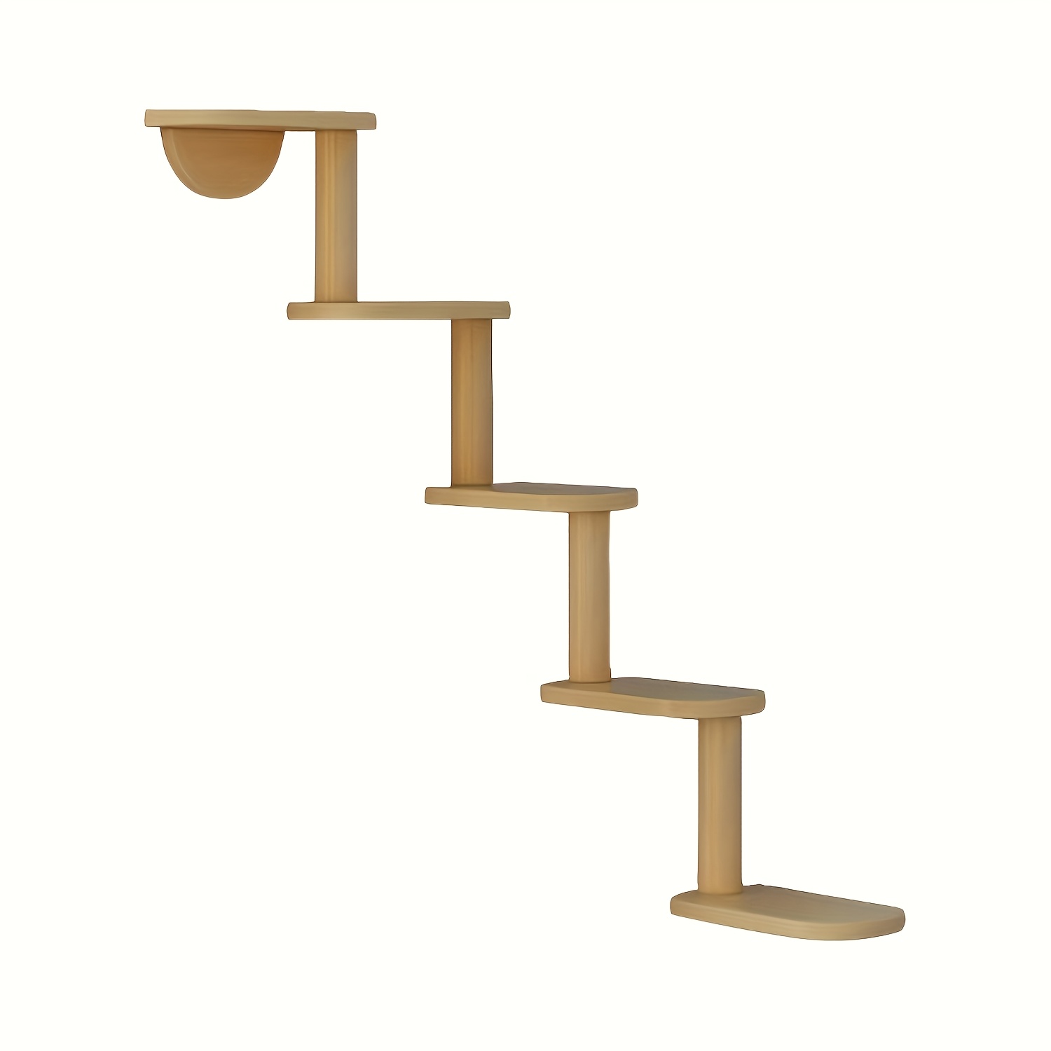 5-Tier Wooden Cat Climbing Frame - Sturdy Multi-Level Cat Tree with Natural *, Battery-Free Cat Tower for Indoor Play &amp; Relaxation, Space-Saving * Room