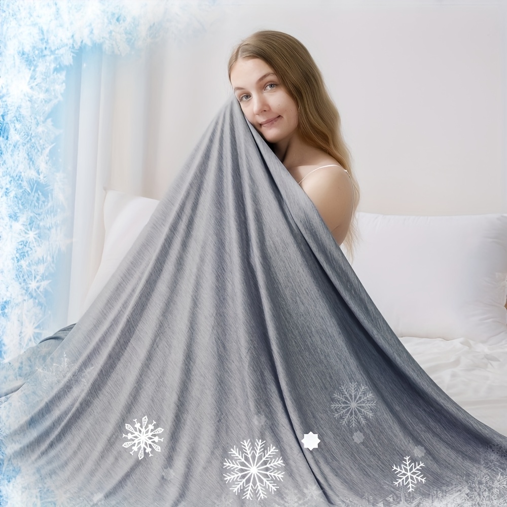 Image of Cooling Blanket - Dual-layer Summer Blanket Featuring Double-sided Design For Hot Sleepers And Night Sweats, Breathable And Skin-friendly, Stays Cold, Perfect Gift For .