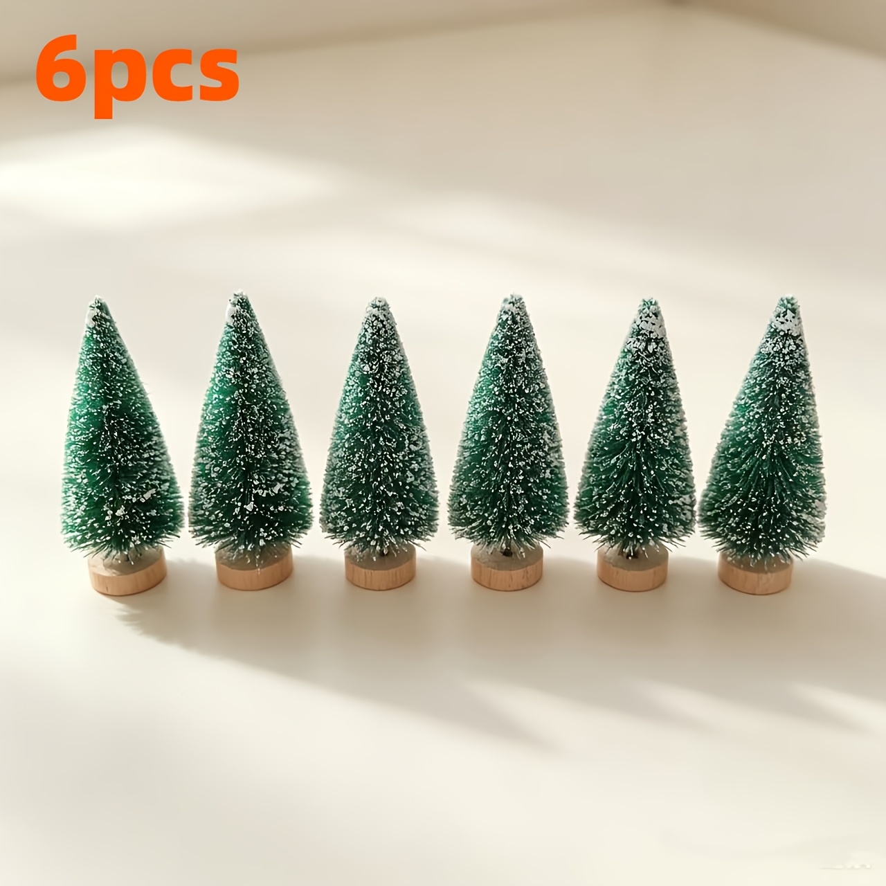 TEMU 6pcs Large 8cm Desktop Christmas Ornaments, Micro Landscape Trees, Christmas Decorative Trees, Christmas Trees