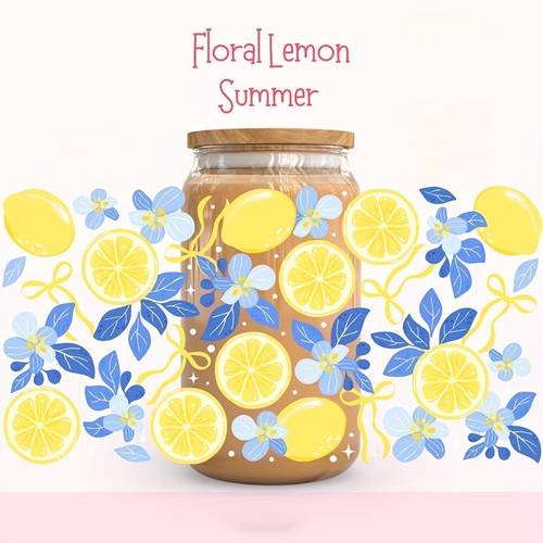 summer lemon dtf transfer sticker glass cups wraps rub on transfer sticker for 16oz glass cup high quality sticker summer drink cup wrap bottle coffee mug cup self sticker laptops greeting cards decal stickers suitable for any hard surface transfer decals supplies