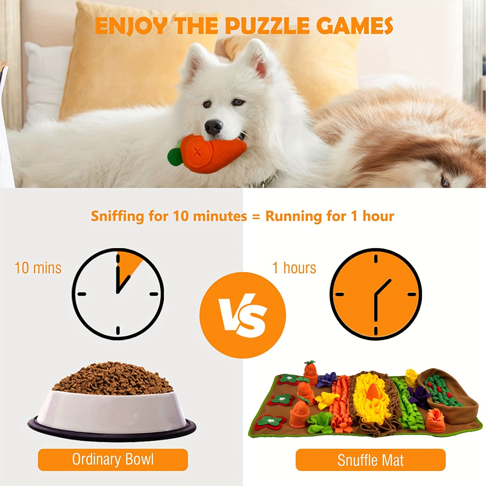 KM-P Interactive Dog Snuffle Mat for Feeding and Play