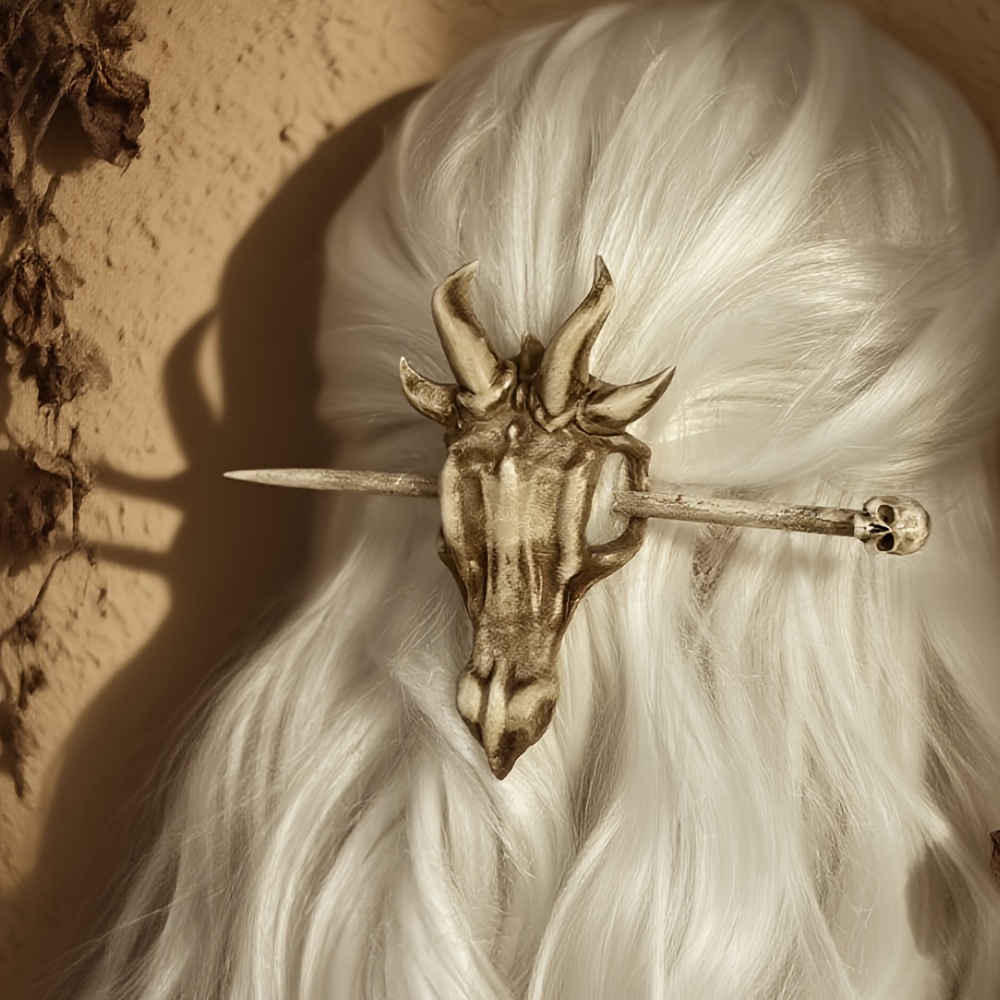 1pc retro viking hairpin punk skull hair stick gothic viking 
