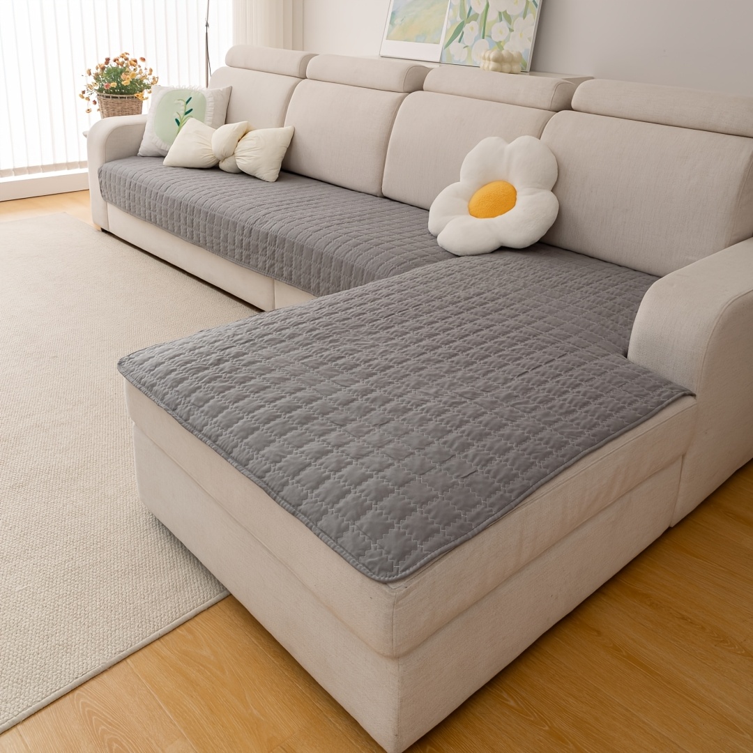 TEMU Set Of 2 Ultra-minimalist Geometric Waffle Quilted Non-slip Sofa Cushion Covers