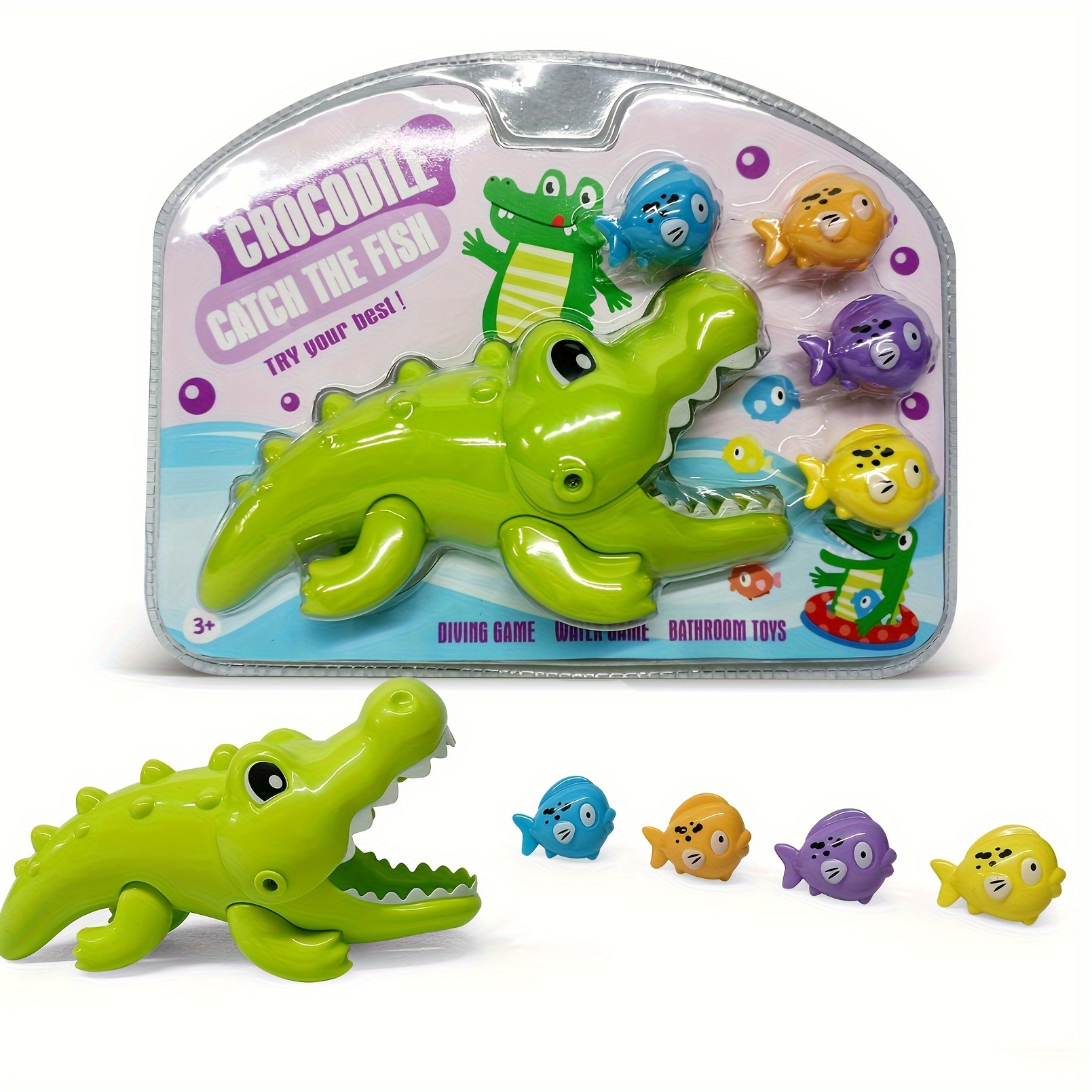 

Children's Water Playing Toys, Creative Educational New Strange Big Crocodile Eating Small Fish Bathroom Bath Toys, Random Color