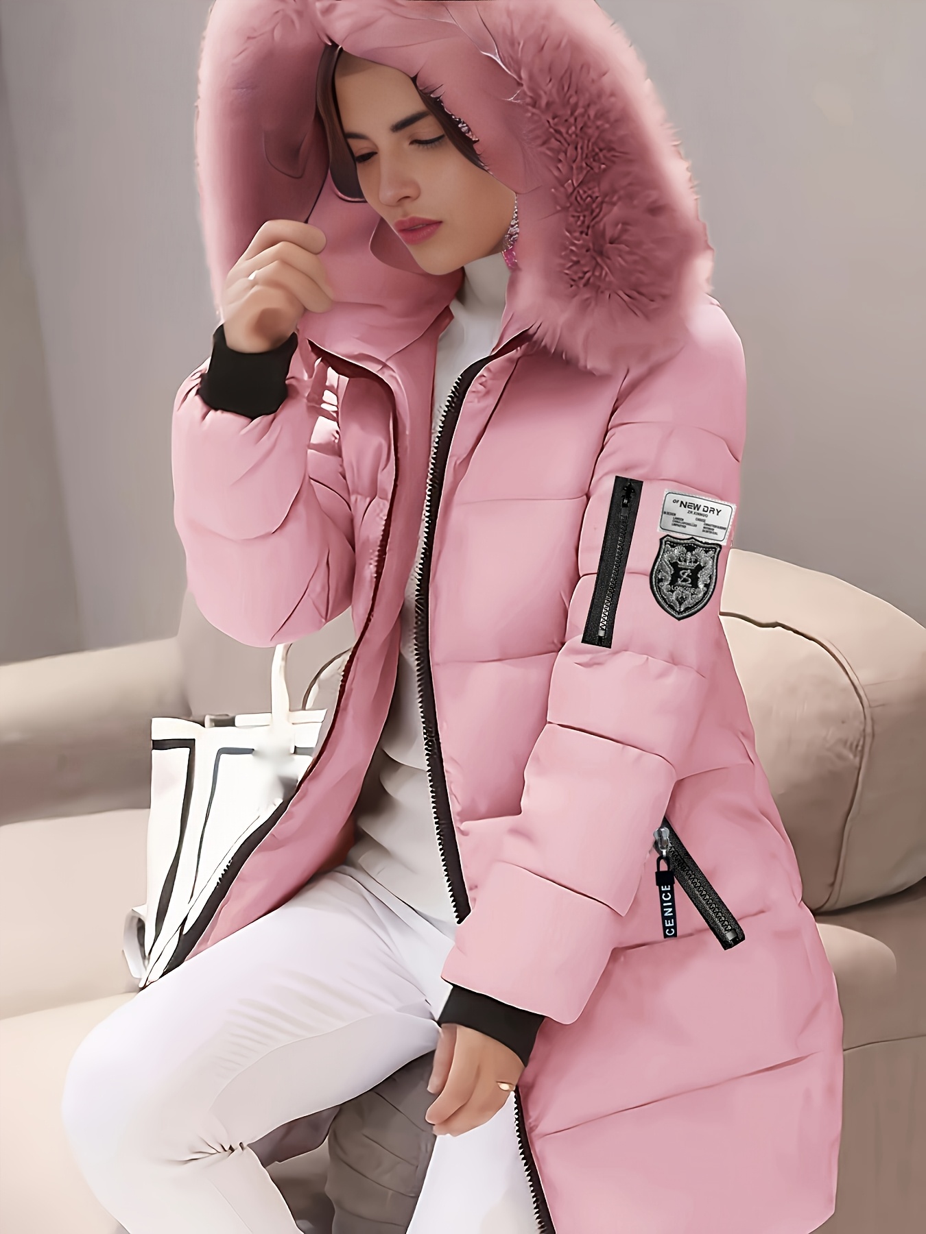 damen wintermantel elegante lange fleecejacke kapuze Temu Germany