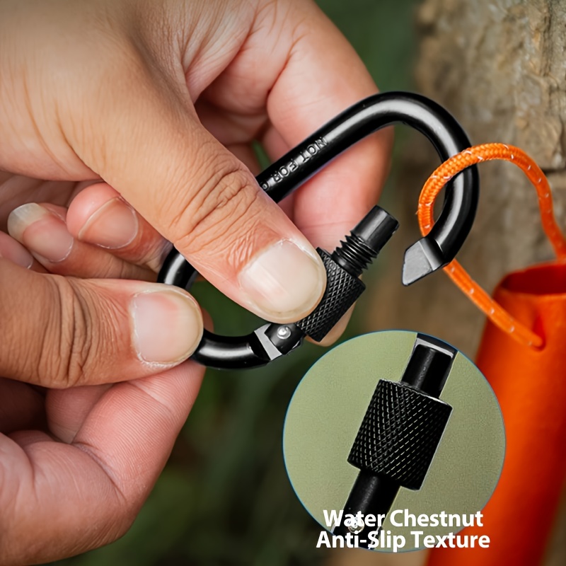6-Pack Threaded Lock D-Type Quick-Release Carabiners
