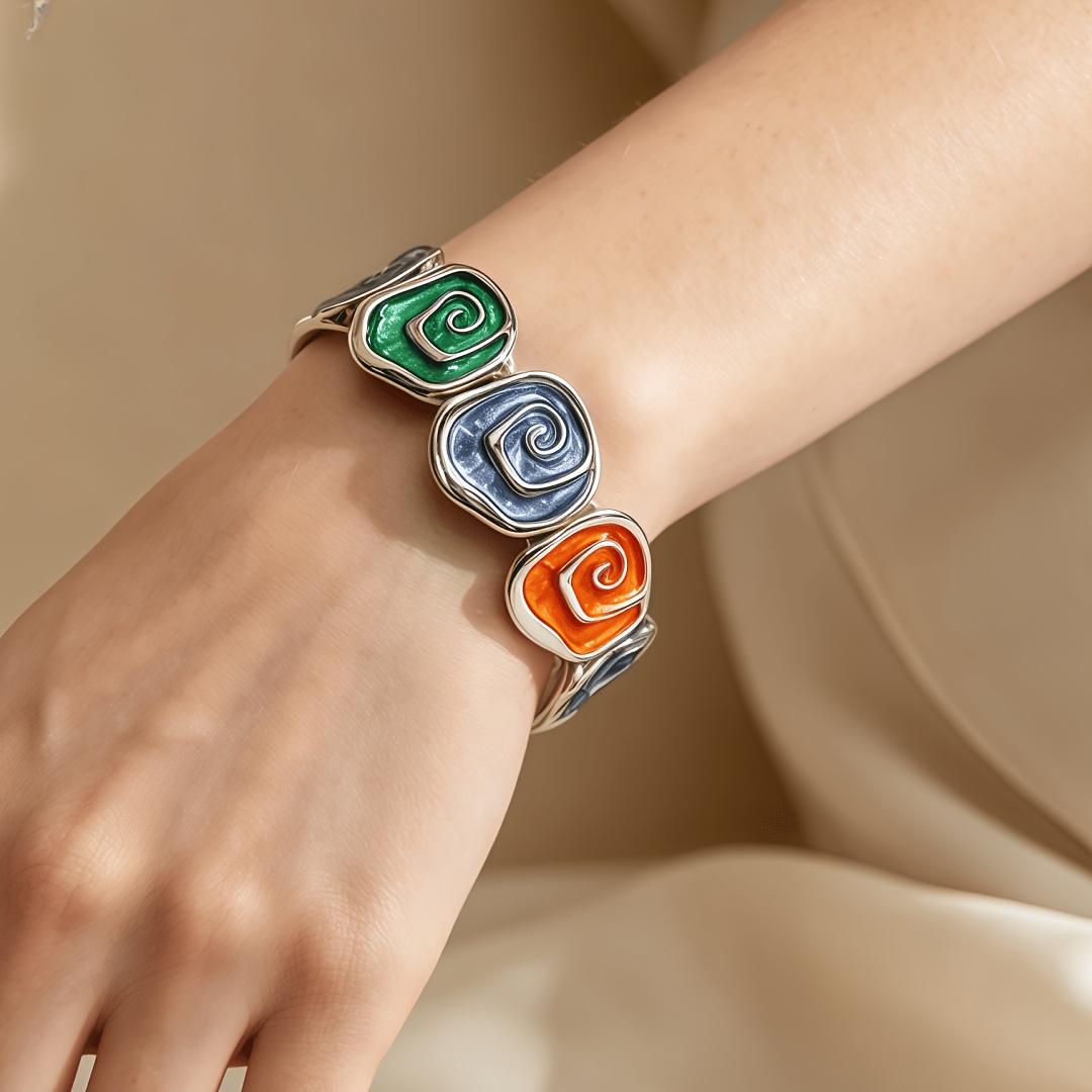 Vintage Enamel Infinite Loop Symbol Pattern Elastic Bracelet