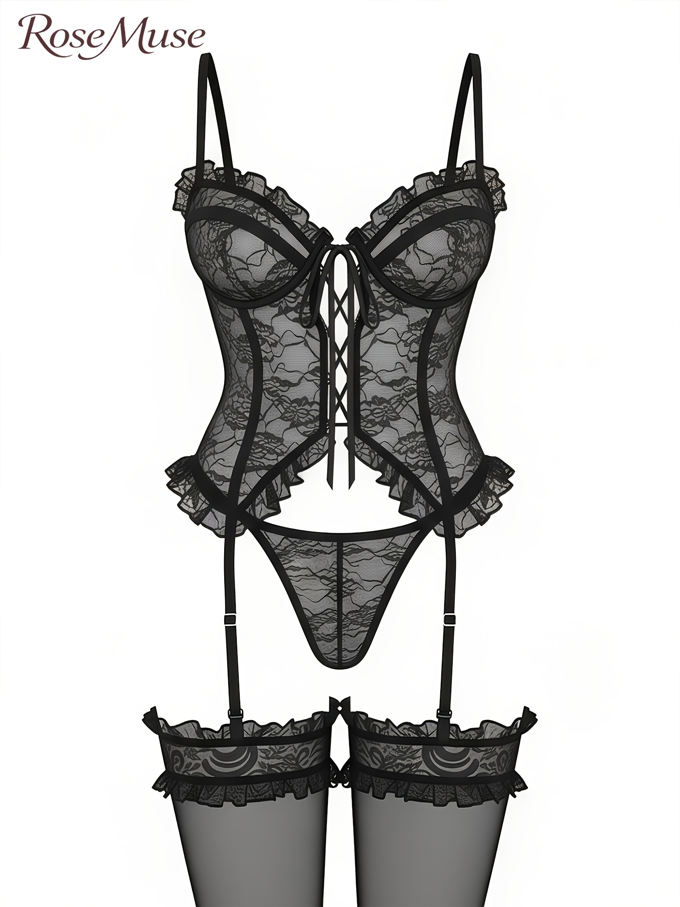 how to use lubricant with condom Ann Summers 'Entice Me' crotchless teddy bodysuit in black main image 0