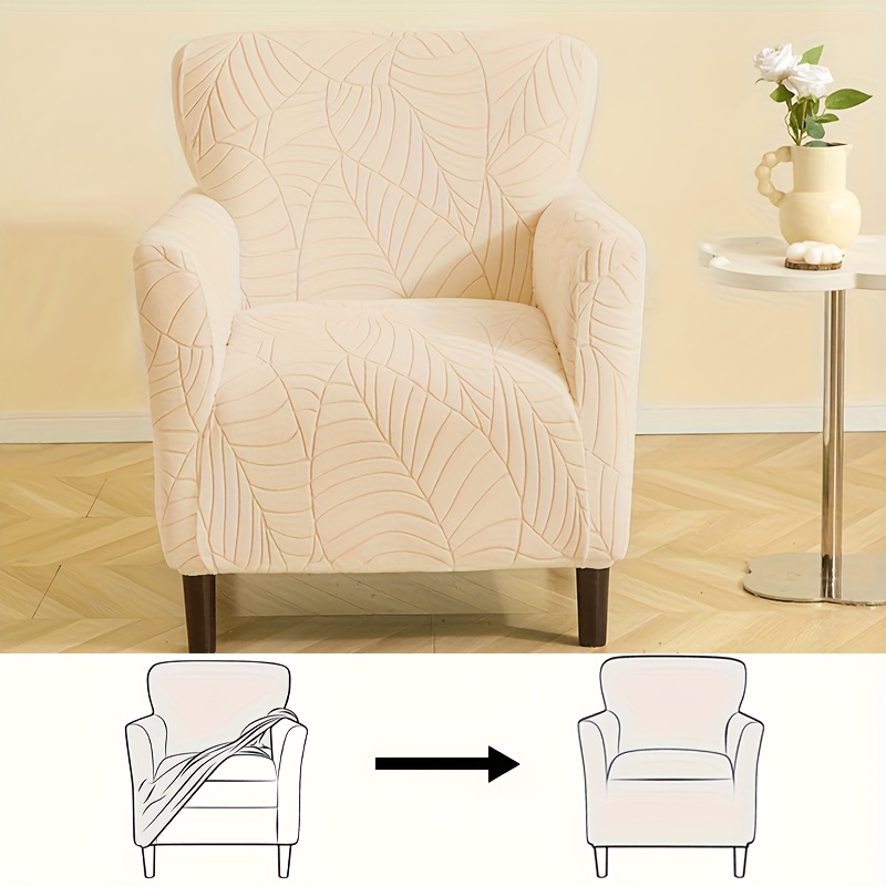E-shop 1 Stück Stretch Großblättriger Jacquard Sofabezug, Vollgröße, Sofabezug für kleine bis mittelgroße Sofas