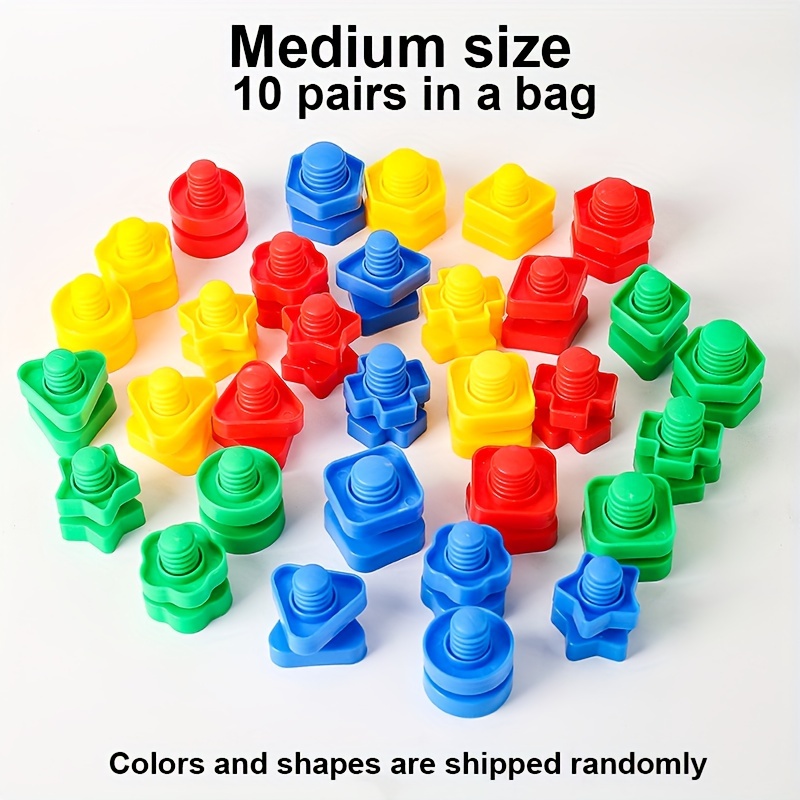 Image of 10 Pairs Of Nut And Toys, . Children's Educational Toys, Stem Educational Construction Screw Matching Activity. As Halloween And Christmas Gifts.