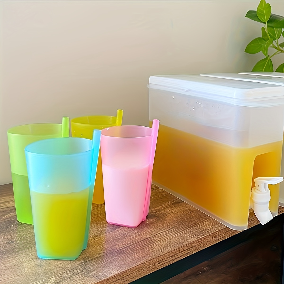 

4pcs Ppsu Plastic Straw Cups - , Unbreakable, Juice & Water, Design For Home Use