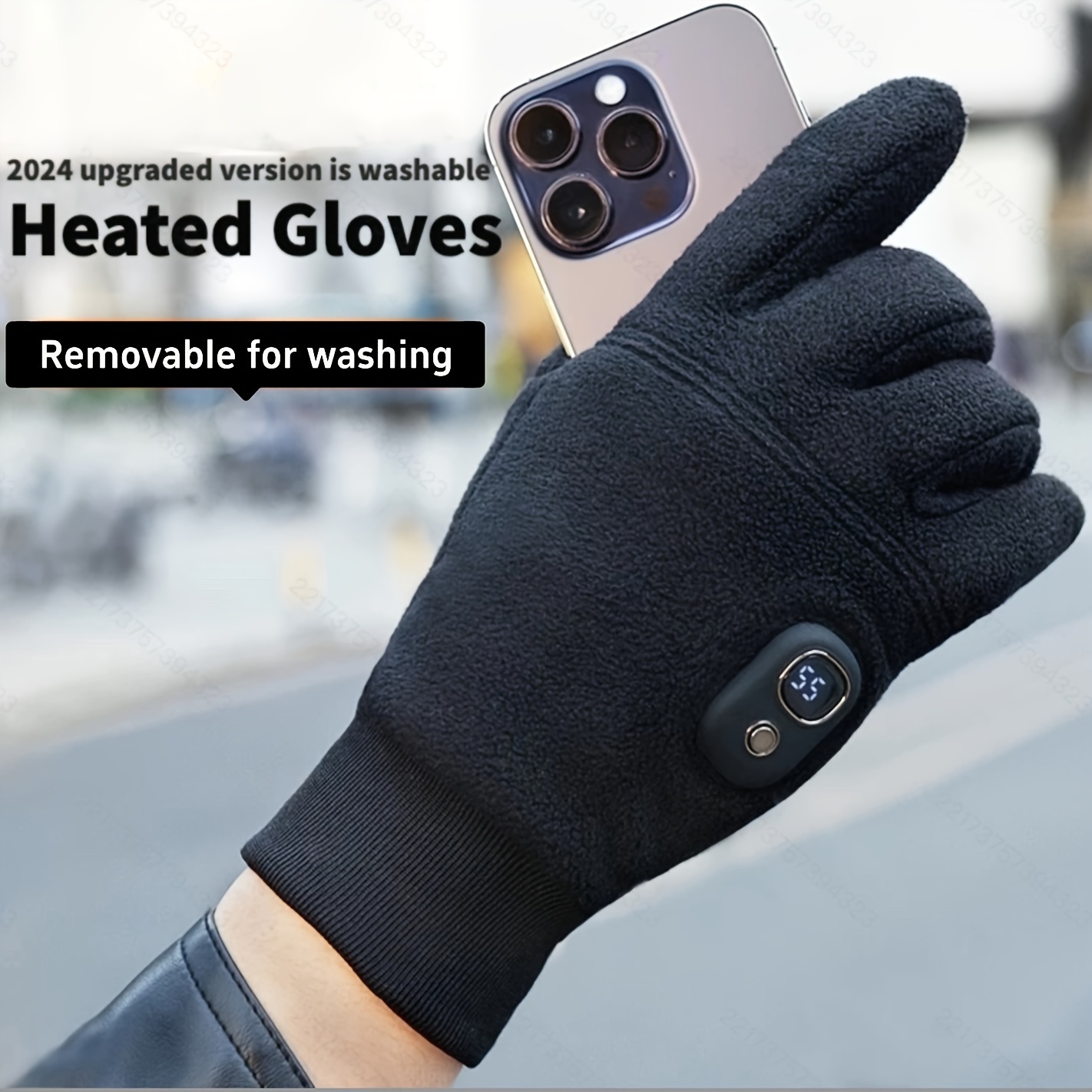 

Rechargeable Electric Heated Gloves, Adjustable Temperature, Touchscreen Compatible For Skiing, Running & Outdoor Activities